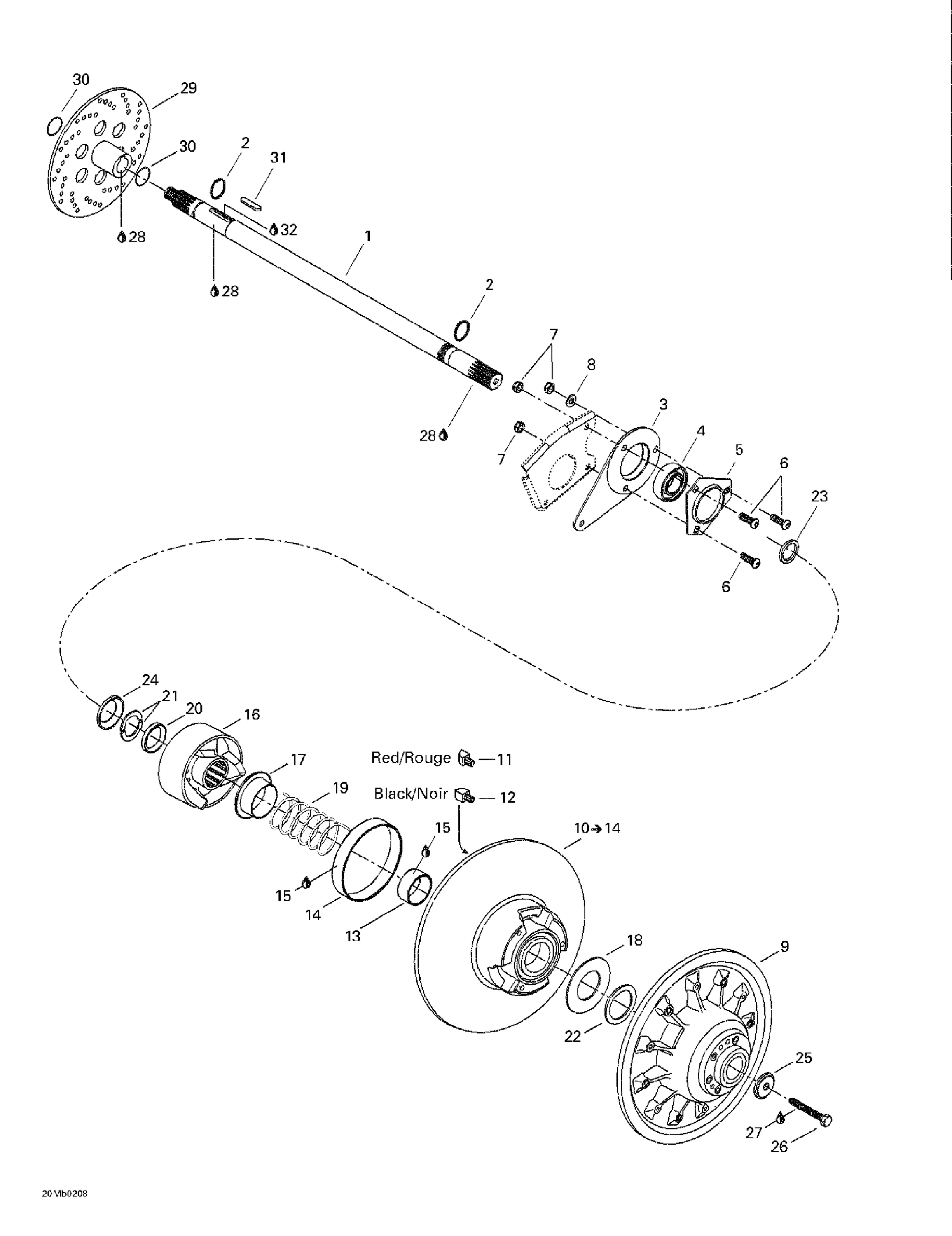 Схема узла: Driven Pulley