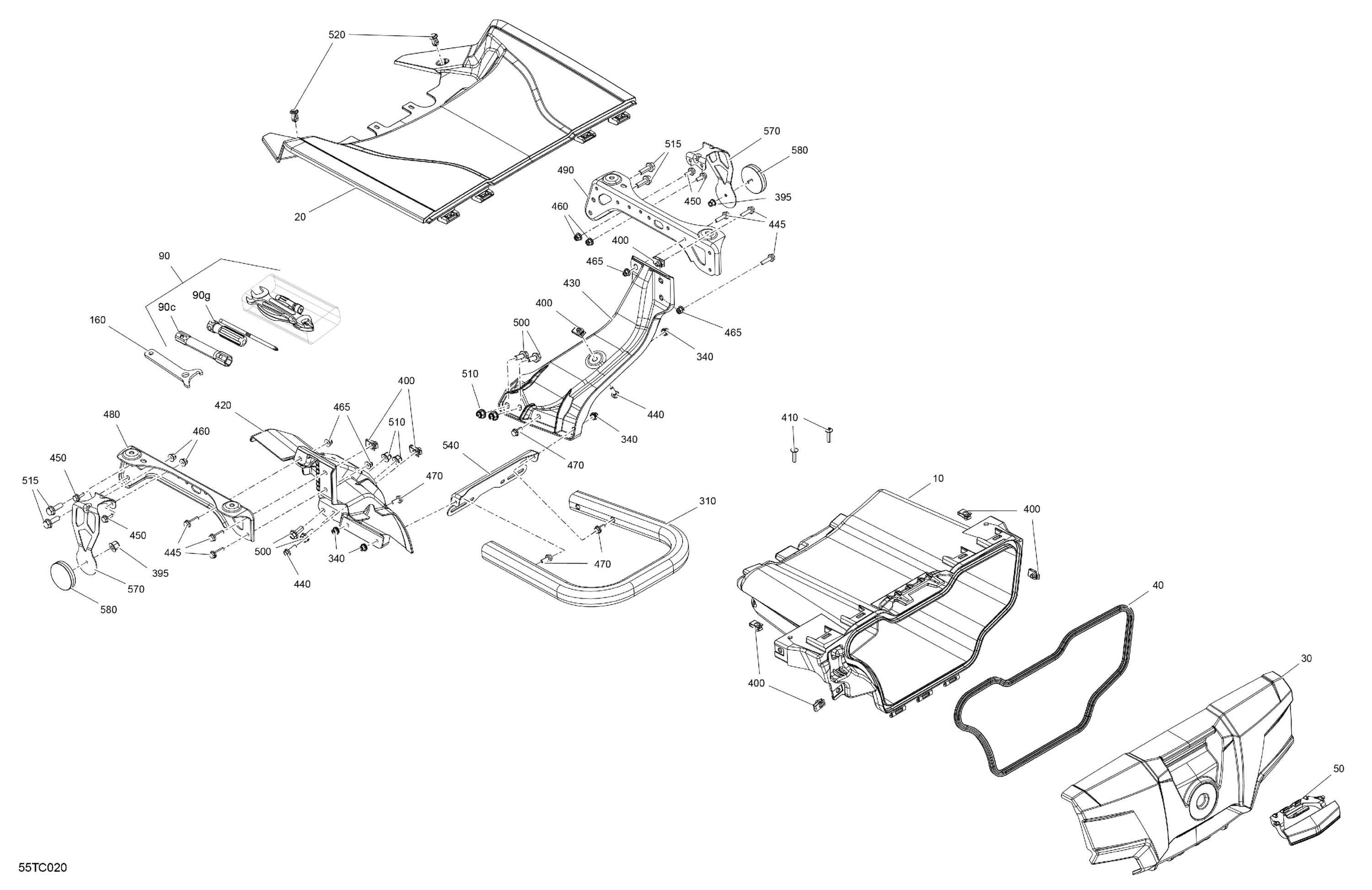 Схема узла: Body - Front Storage Tray