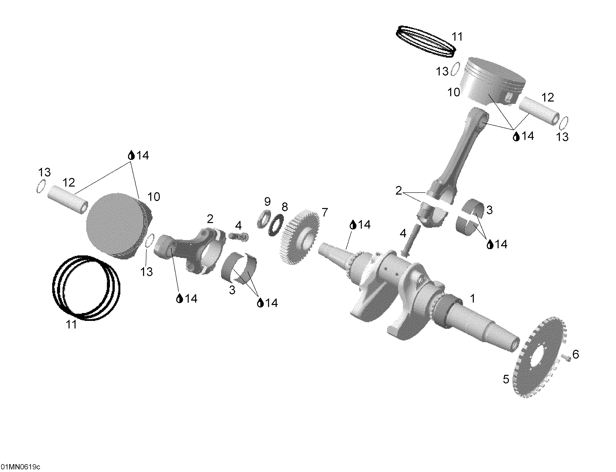 Схема узла: Crankshaft And Pistons