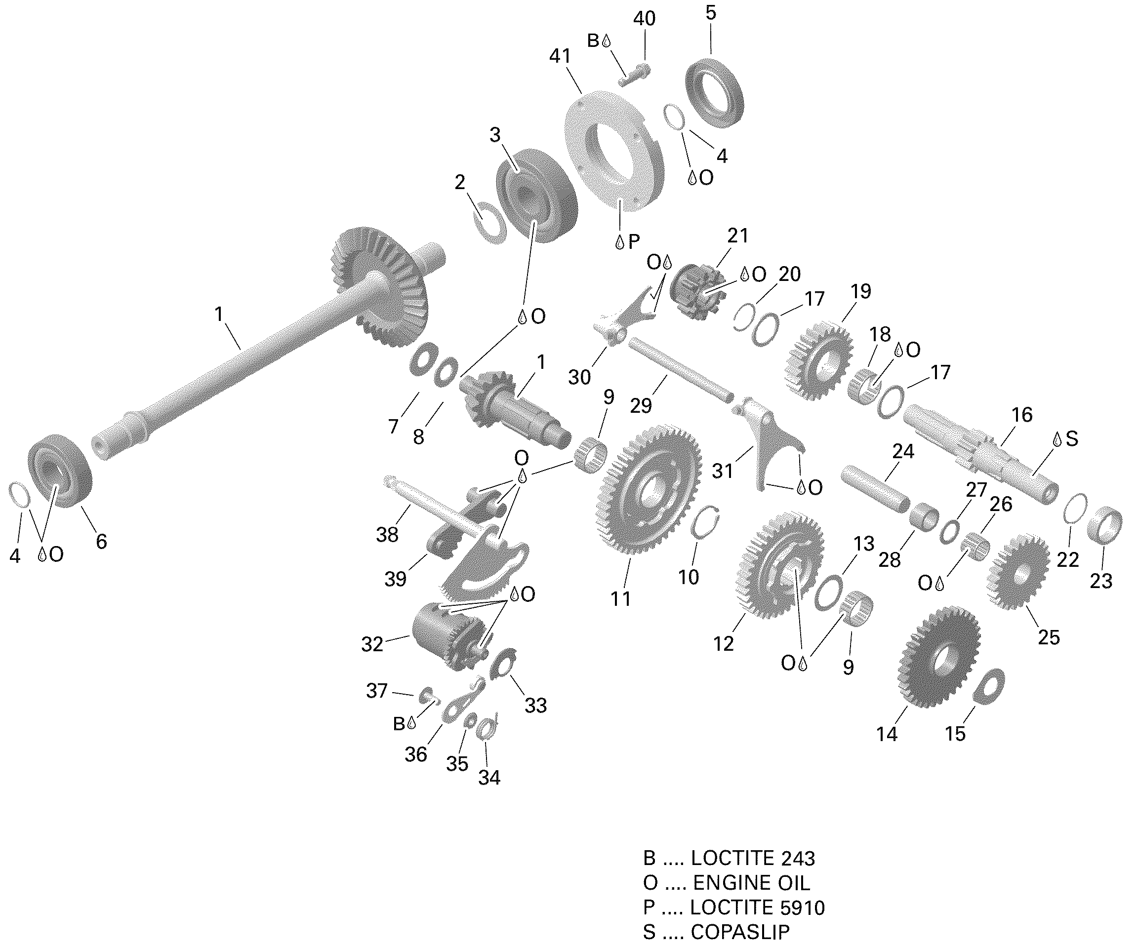 Схема узла: Gear Box And Components