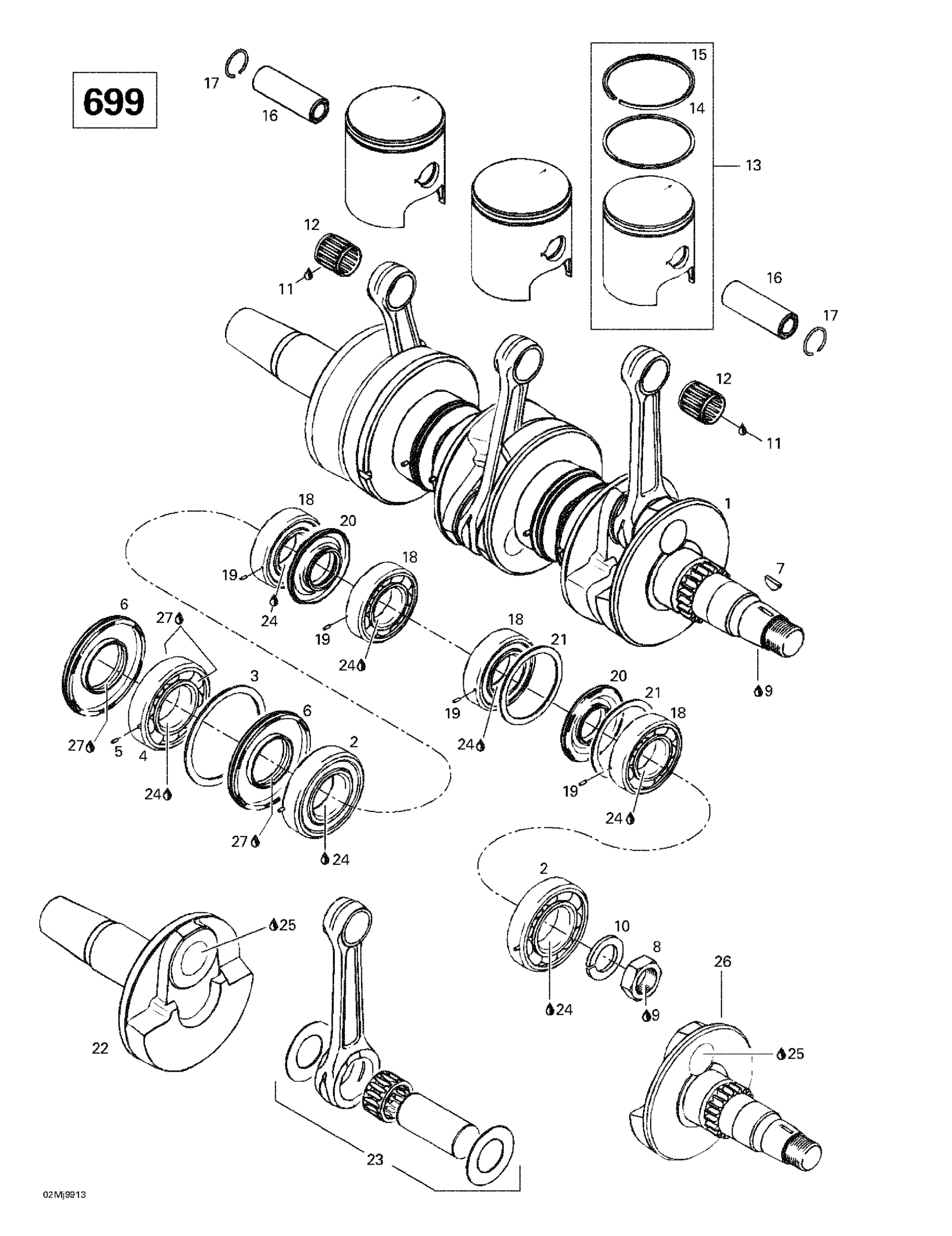 Crankshaft And Pistons (699)