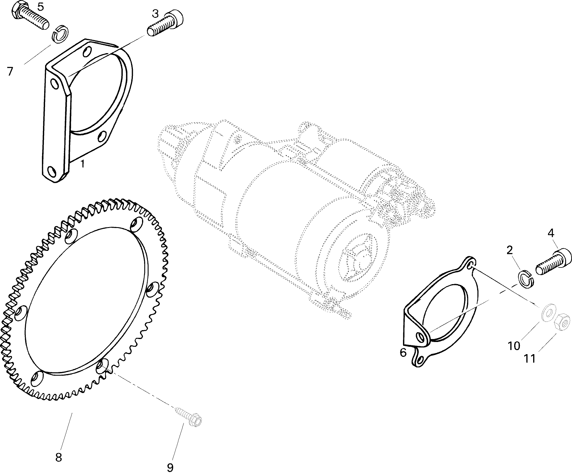 Схема узла: Electric Starter Bracket SLE