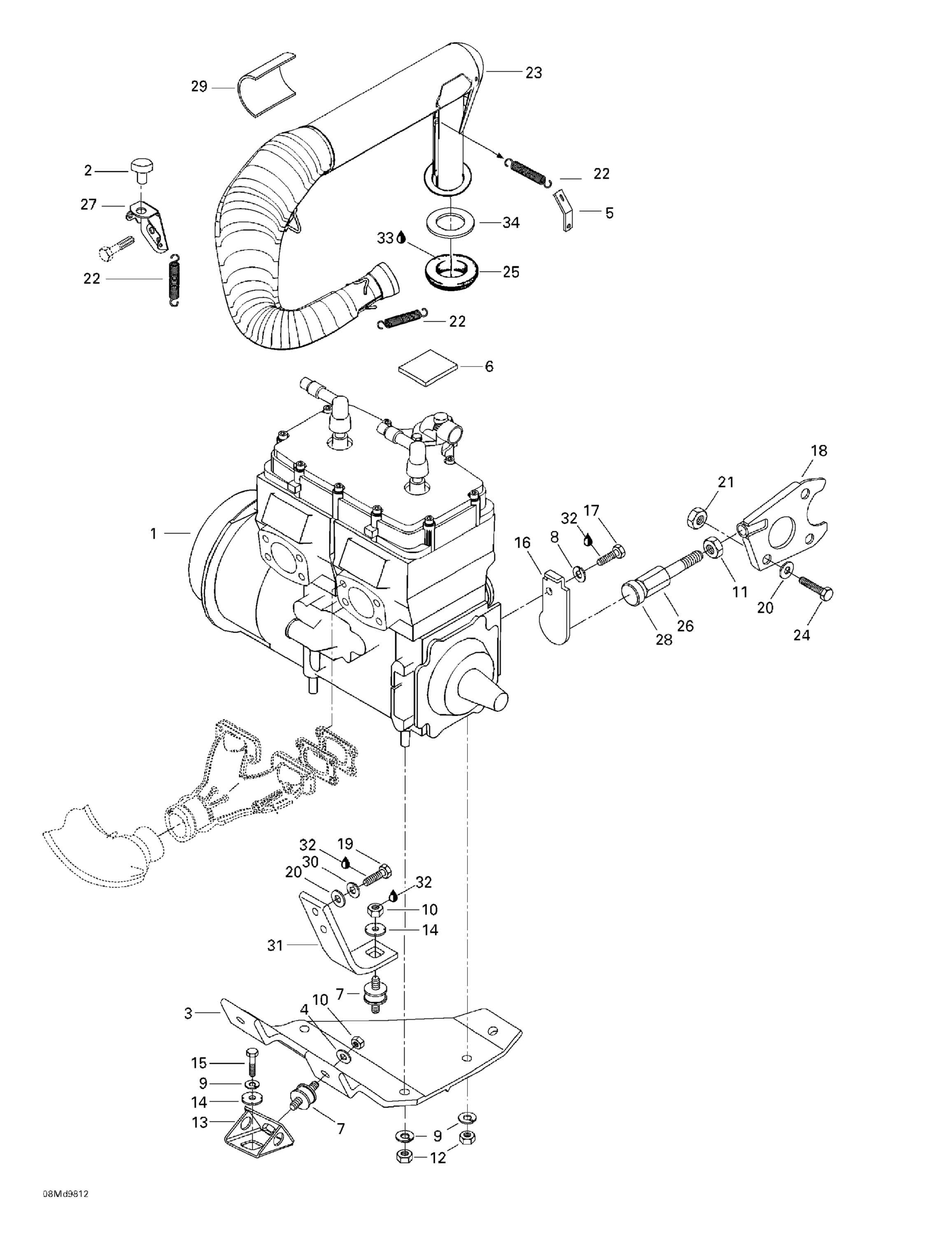 Engine Support And Muffler
