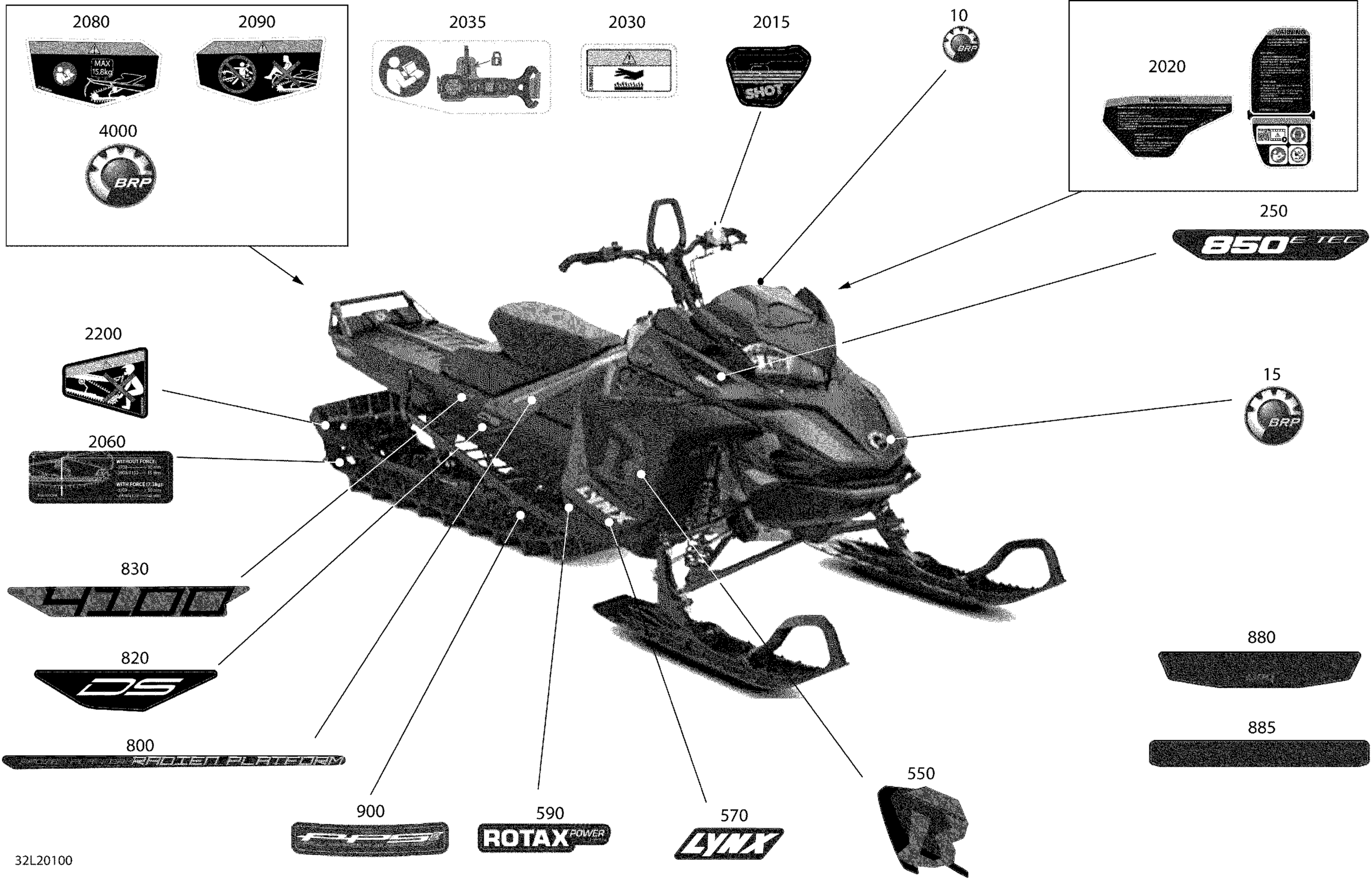 Схема узла: Body - Decals - DS 4100 - Color Theme BLACK