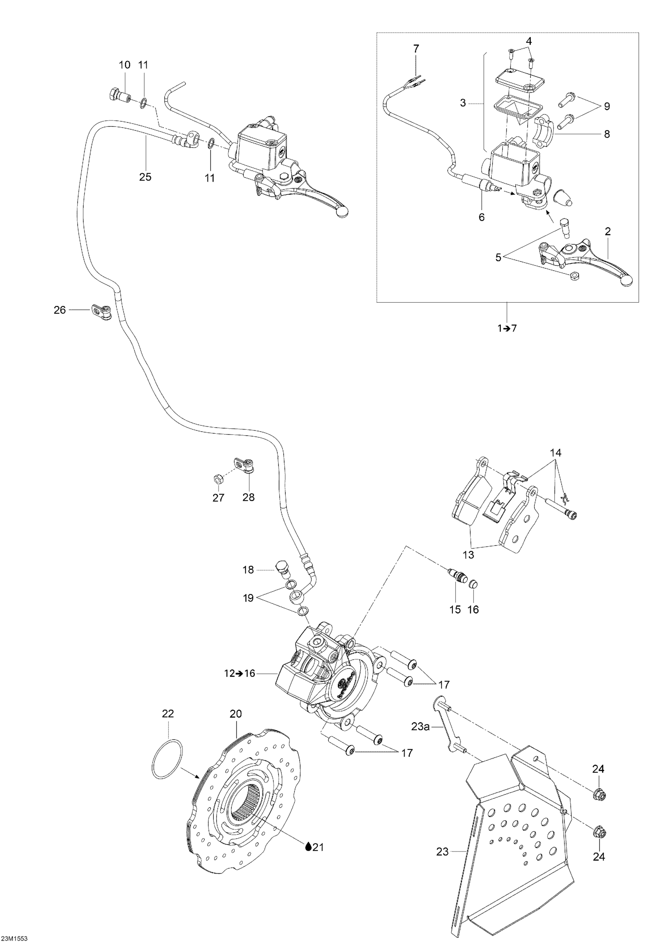 Схема узла: Hydraulic Brake _23M1555