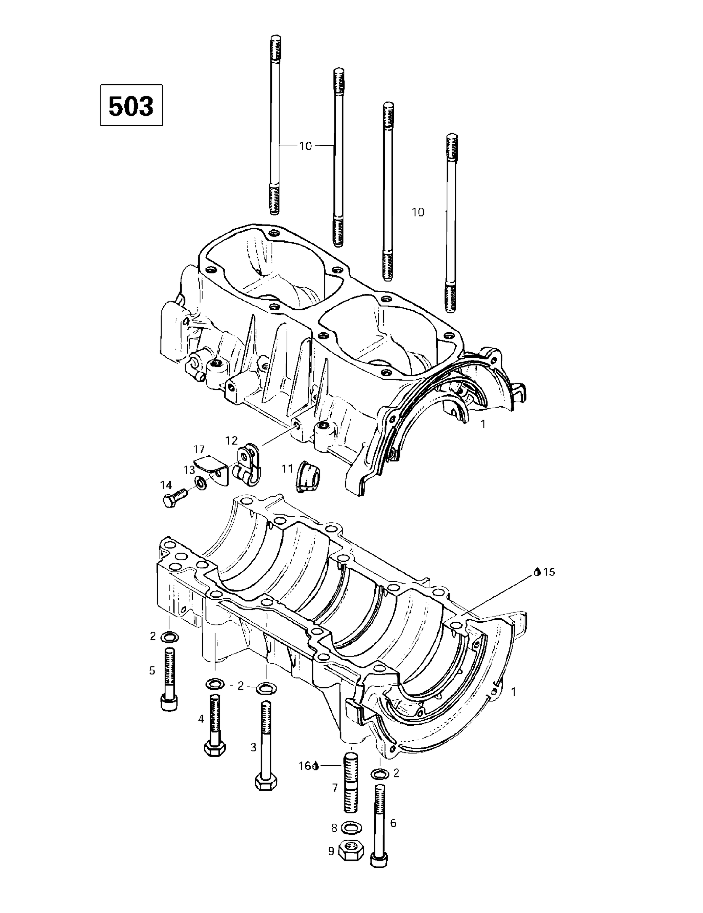 Схема узла: Crankcase (503)