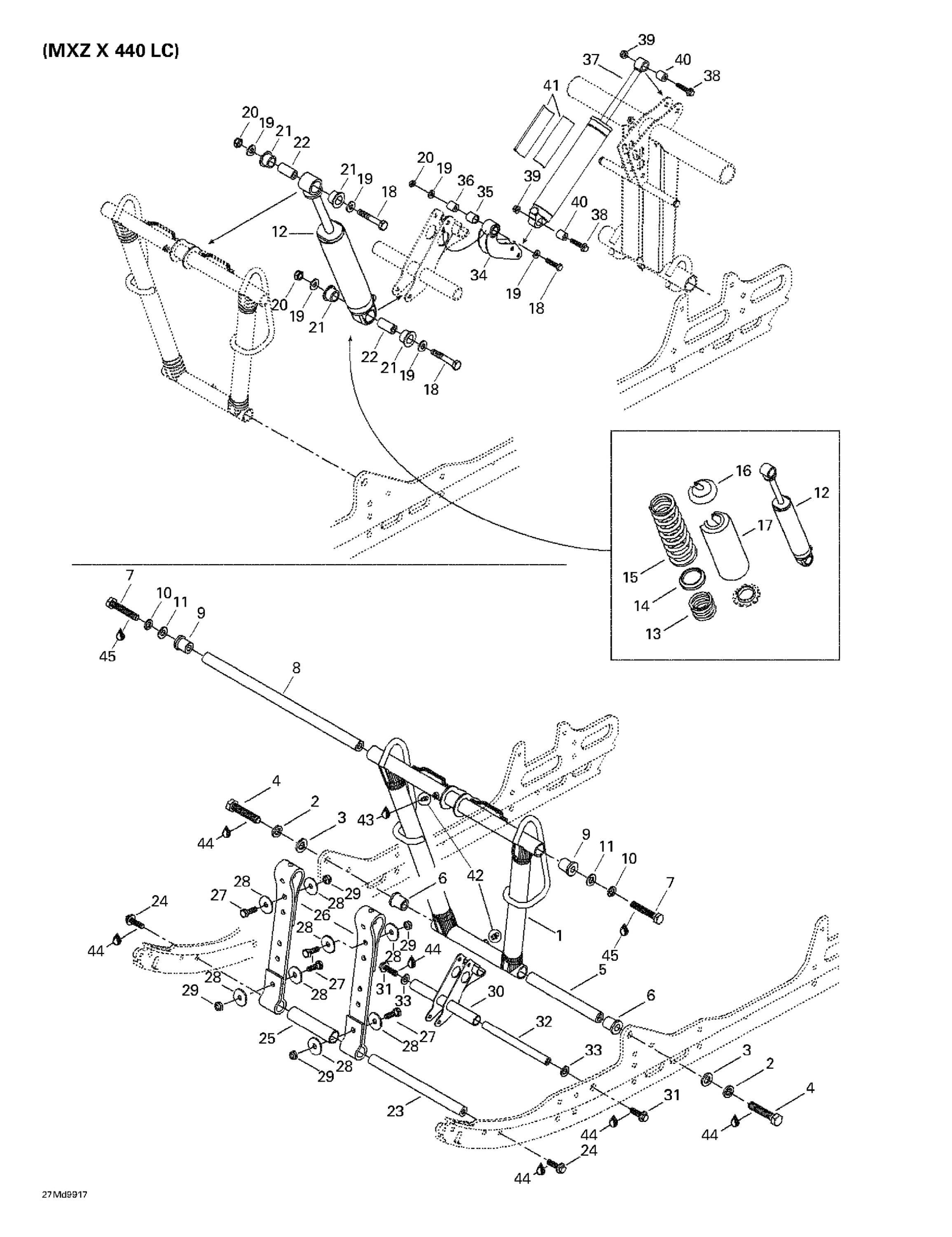 Схема узла: Front Arm, Rear Suspension (MX Z X 440 LC)