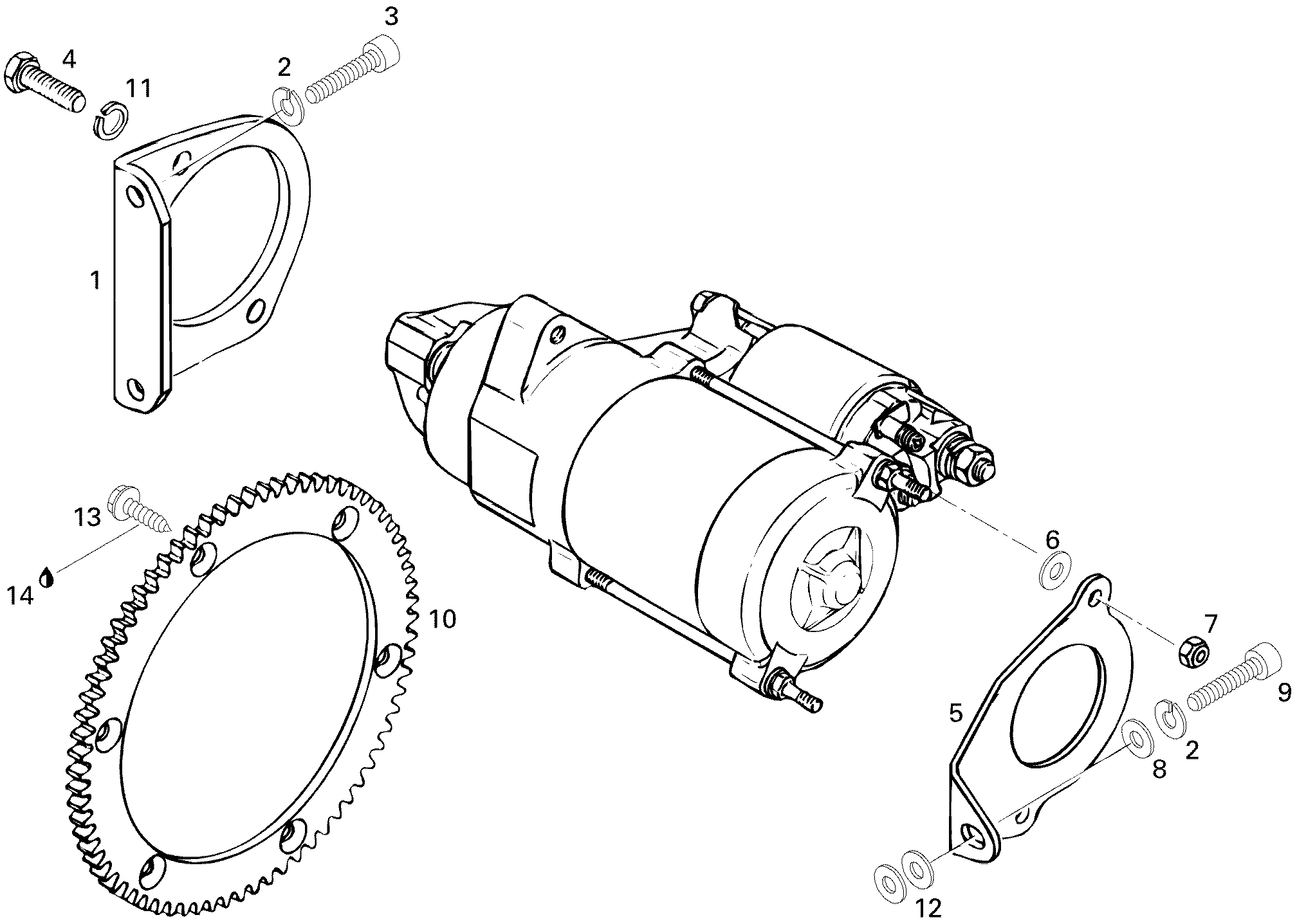 Схема узла: Electric Starter Bracket