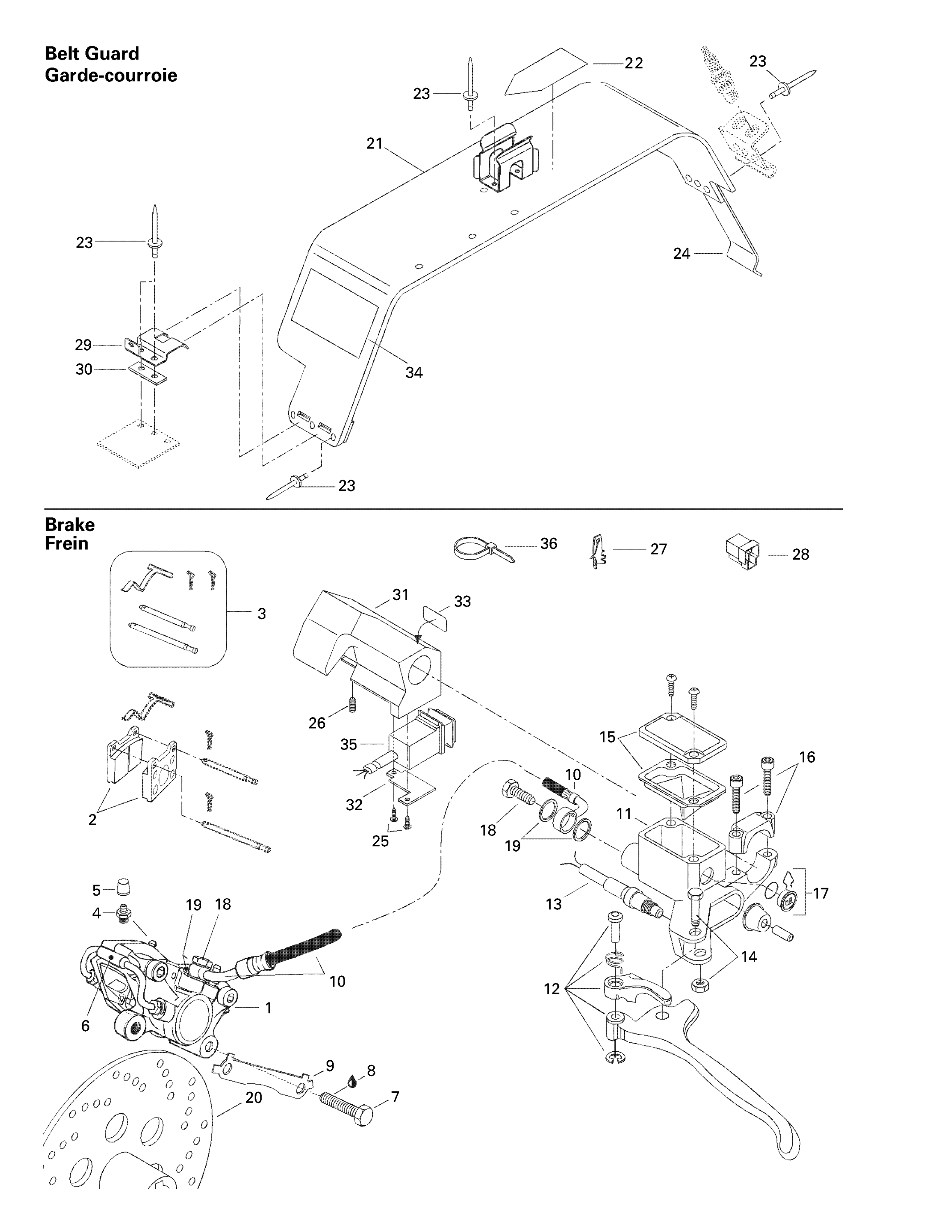 Схема узла: Hydraulic Brake And Belt Guard
