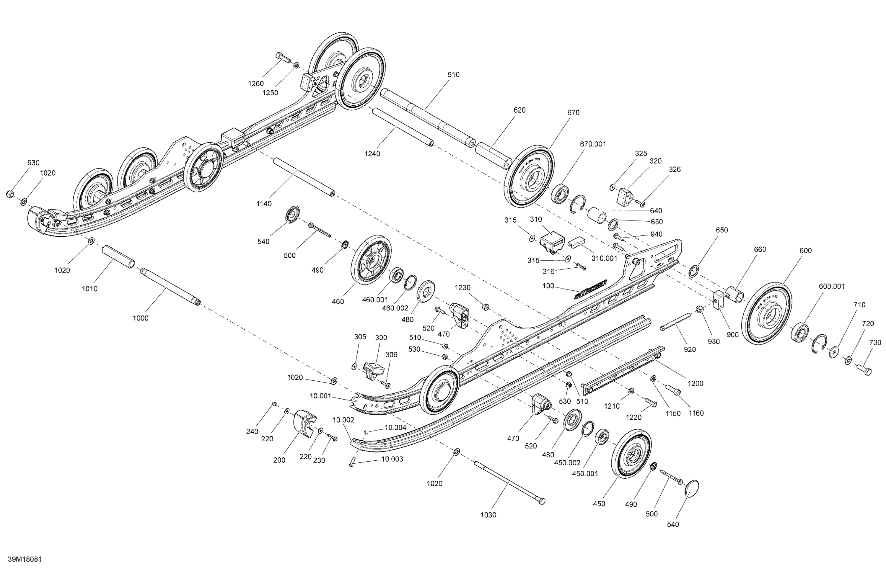Rear Suspension MXZ - Package XRS Iron Dog - Inferior