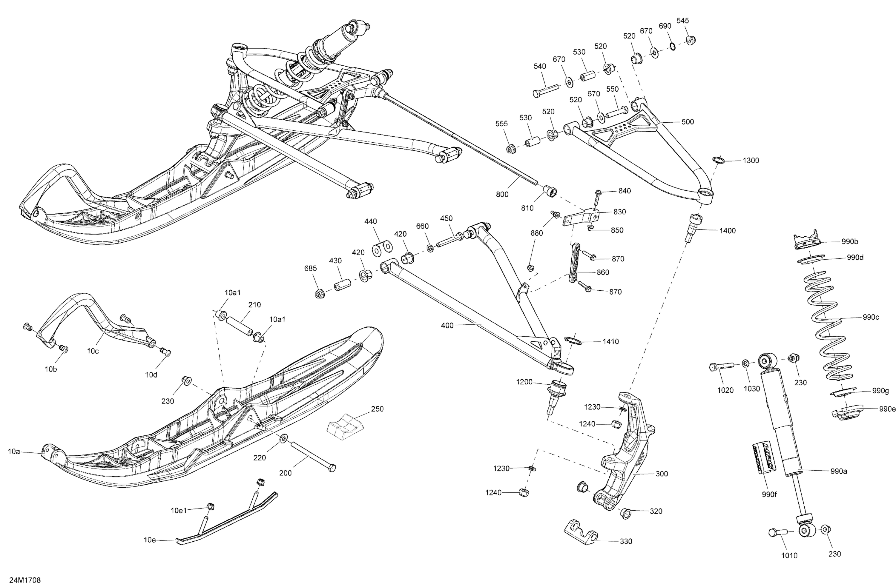 Схема узла: Front Suspension And Ski - All Models