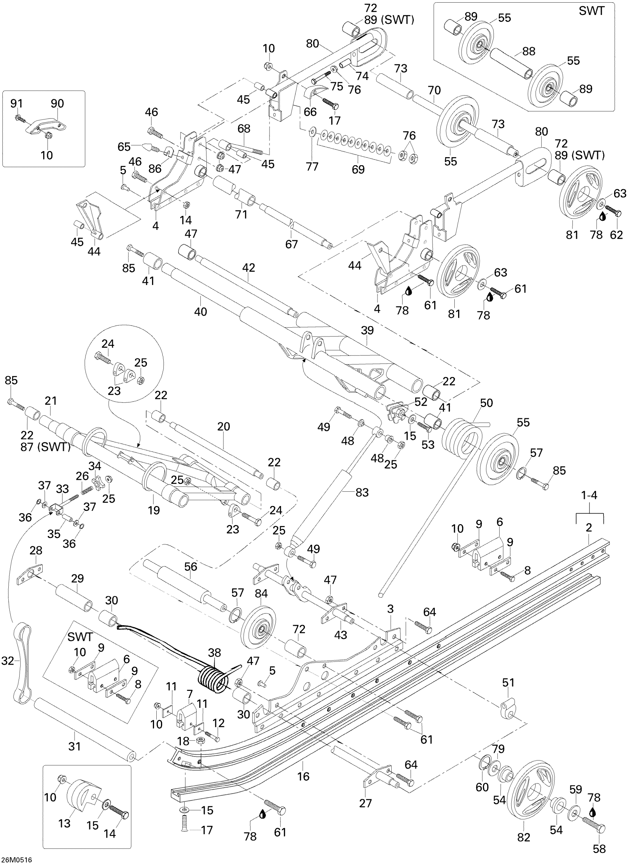 Схема узла: Rear Suspension 550F WT