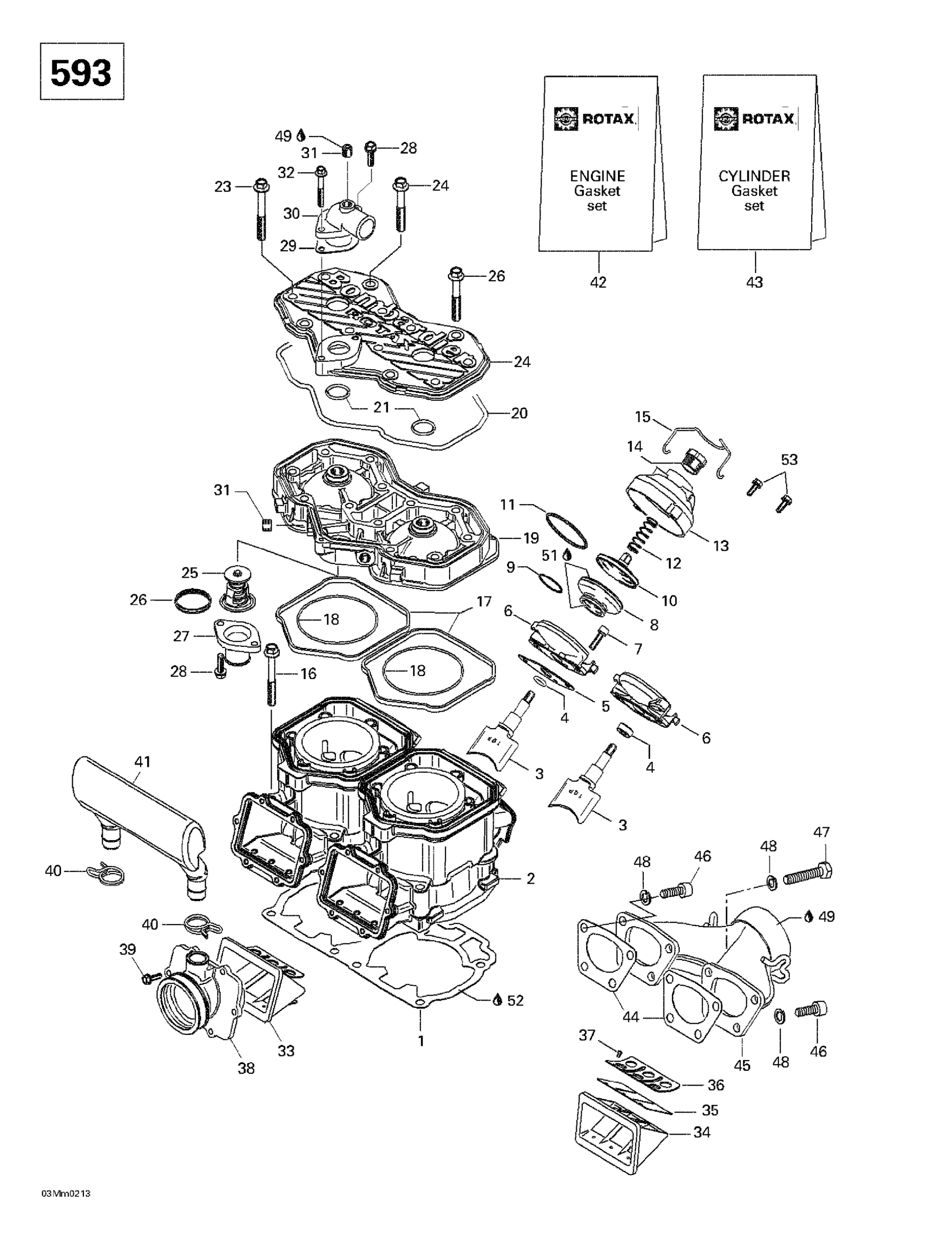 Cylinder, Exhaust Manifold (593)