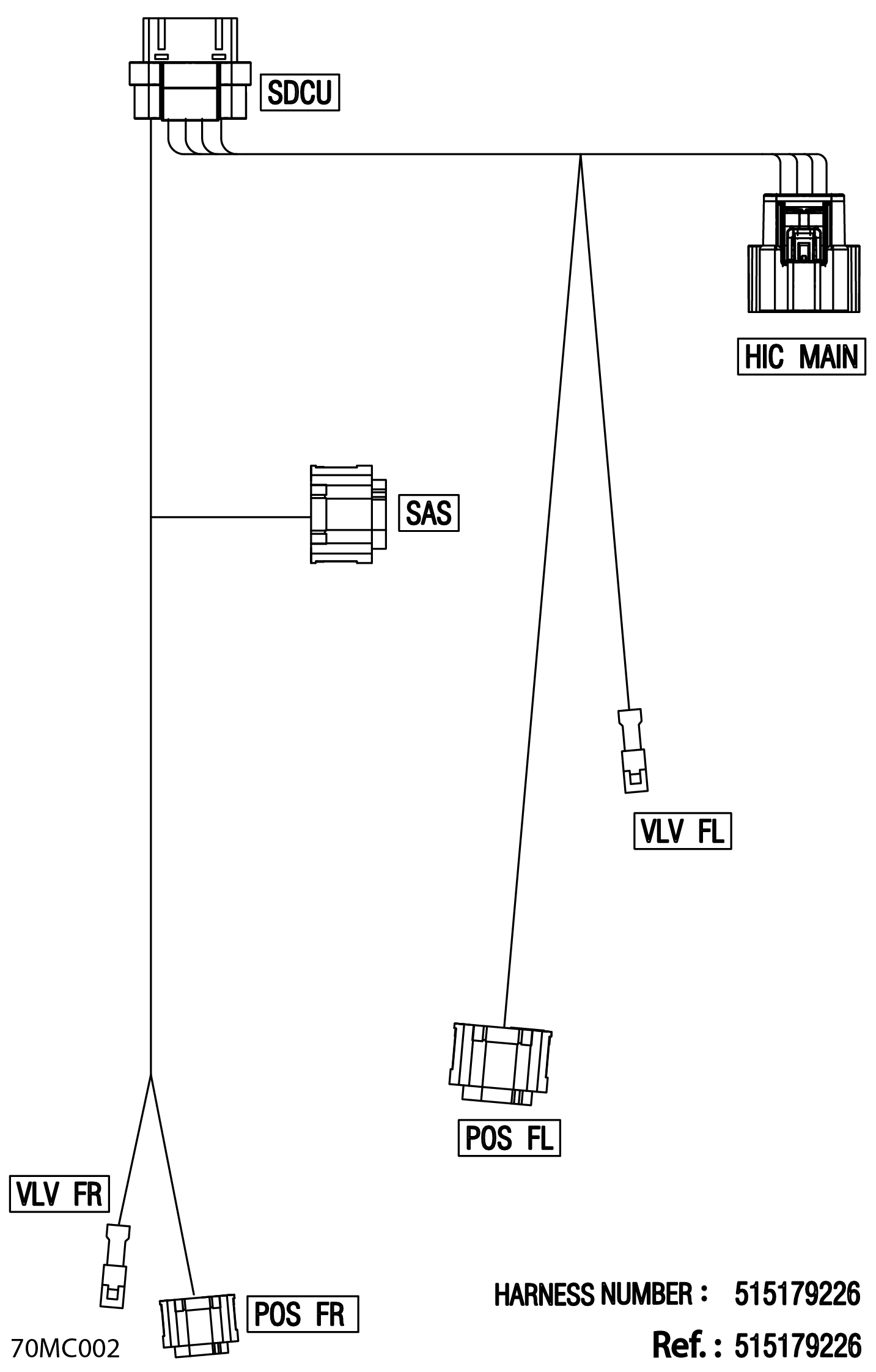 Схема узла: Electric - Suspension Wiring Harness - 515179226