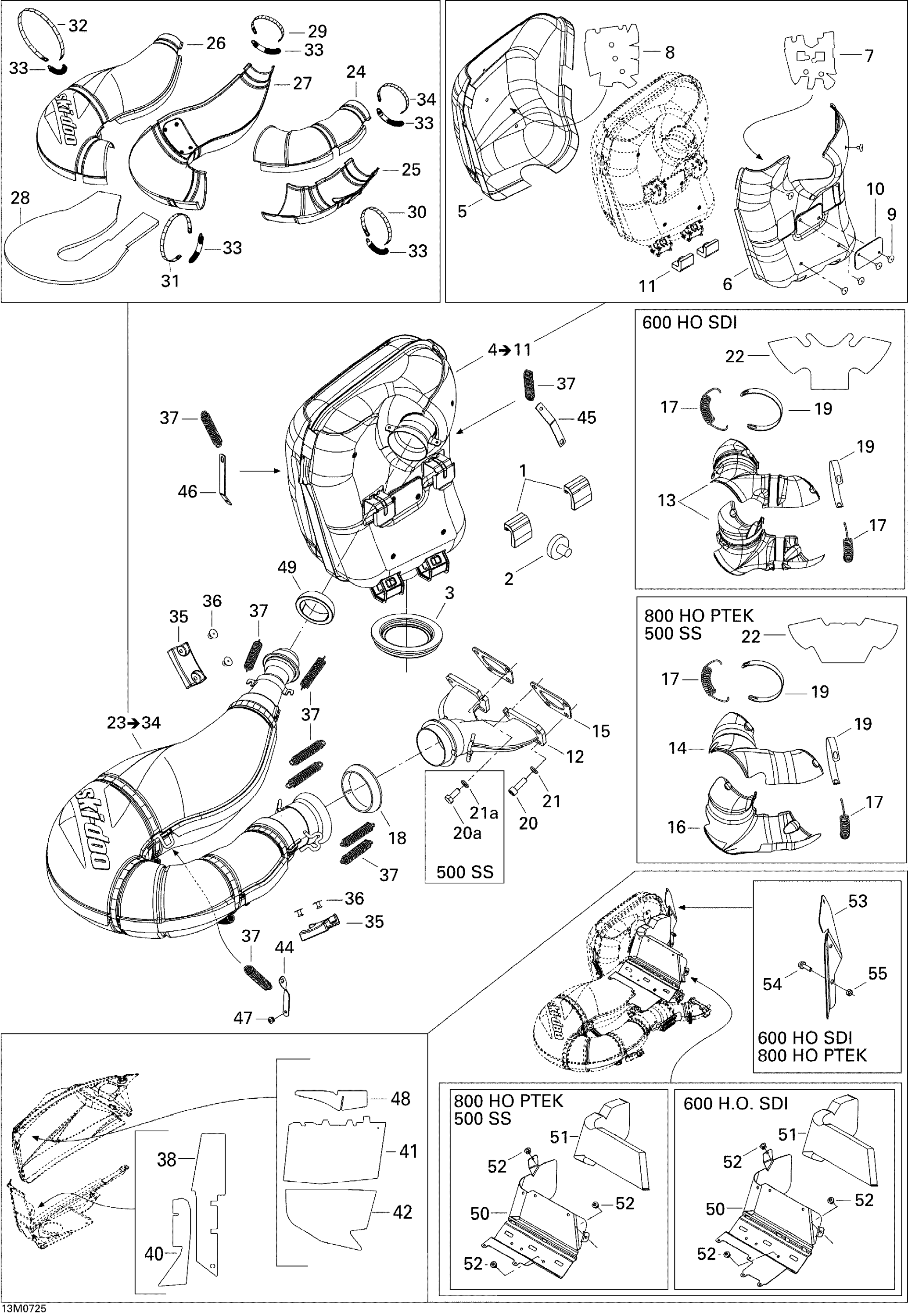 Схема узла: Exhaust System 800 HO