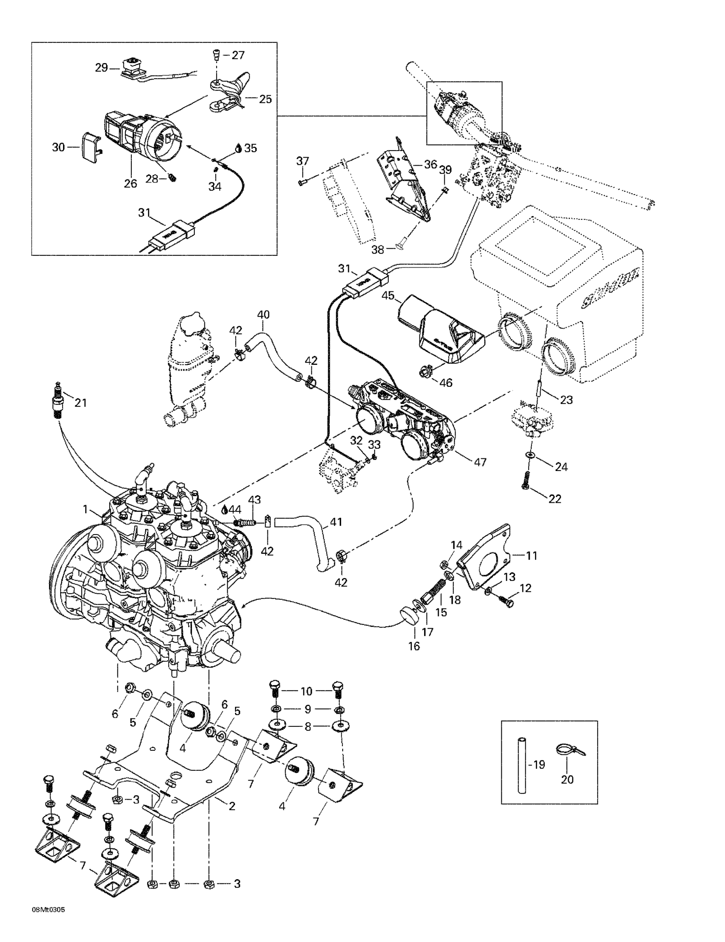 Схема узла: Engine Support, Dpm, Throttle Handle