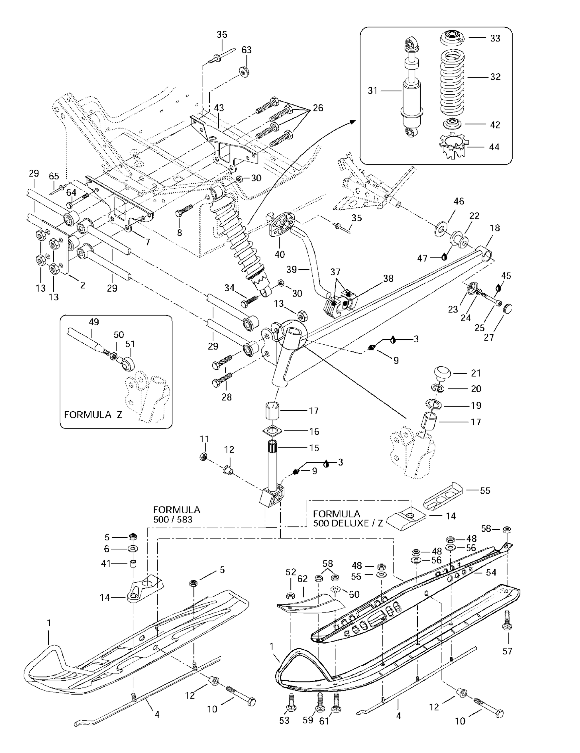 Схема узла: Front Suspension And Ski
