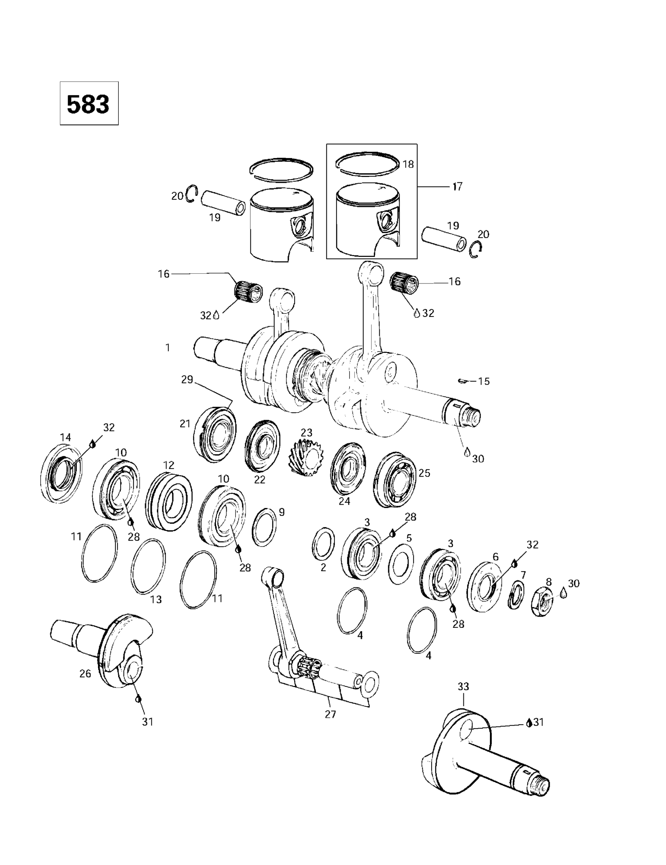 Crankshaft And Pistons (583)