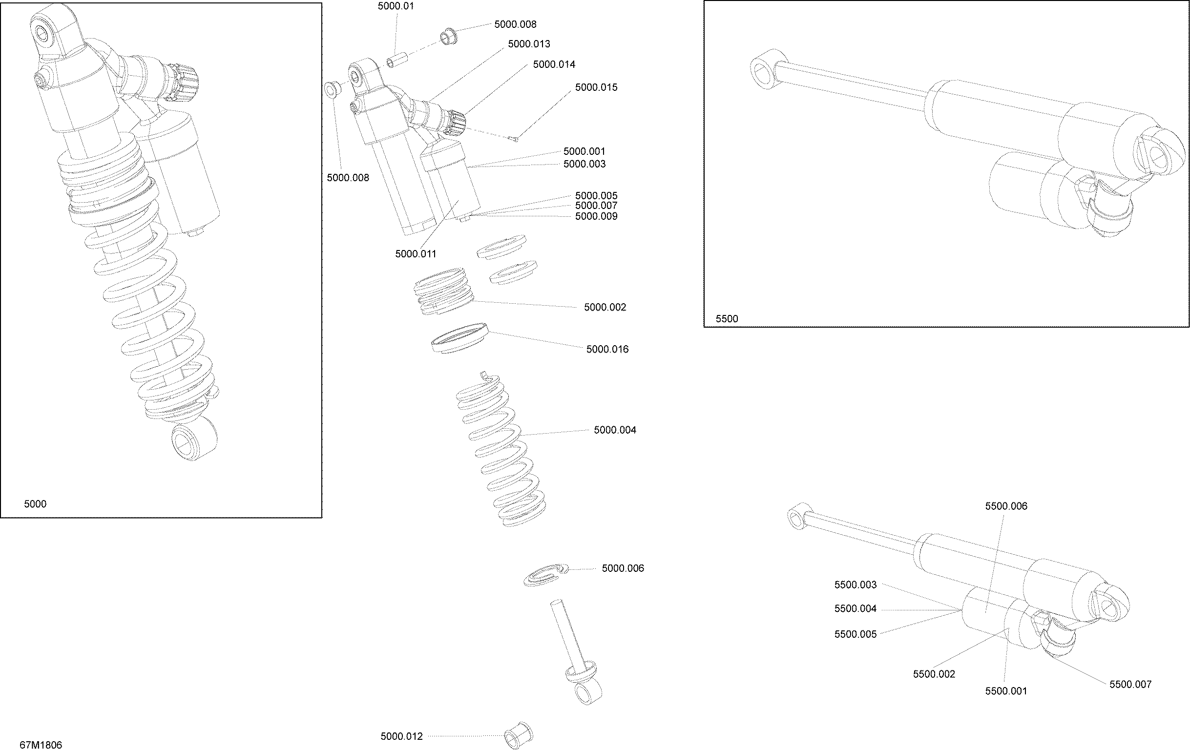 Rear Shocks MXZ - Package XRS Iron Dog