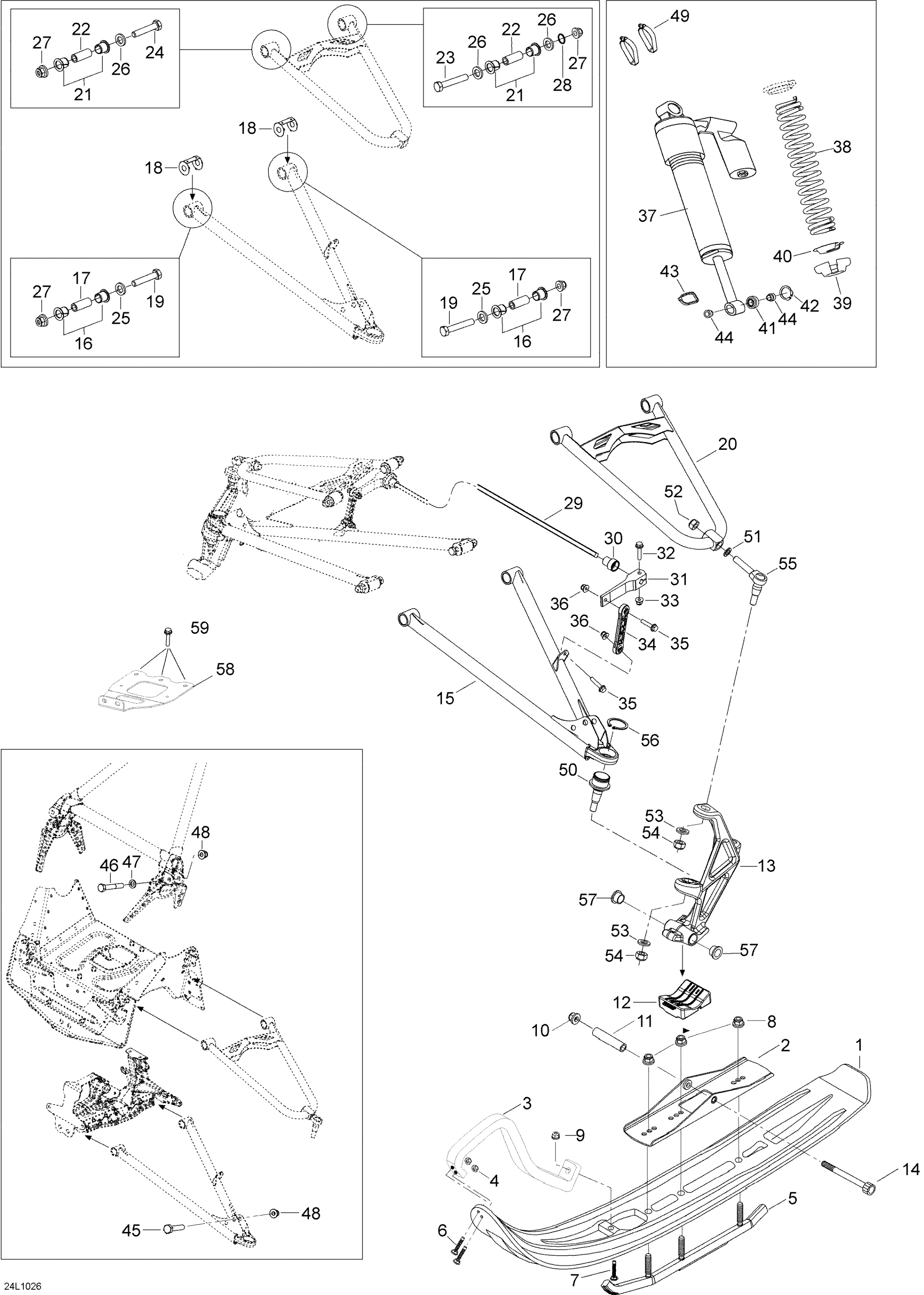 Схема узла: Front Suspension And Ski