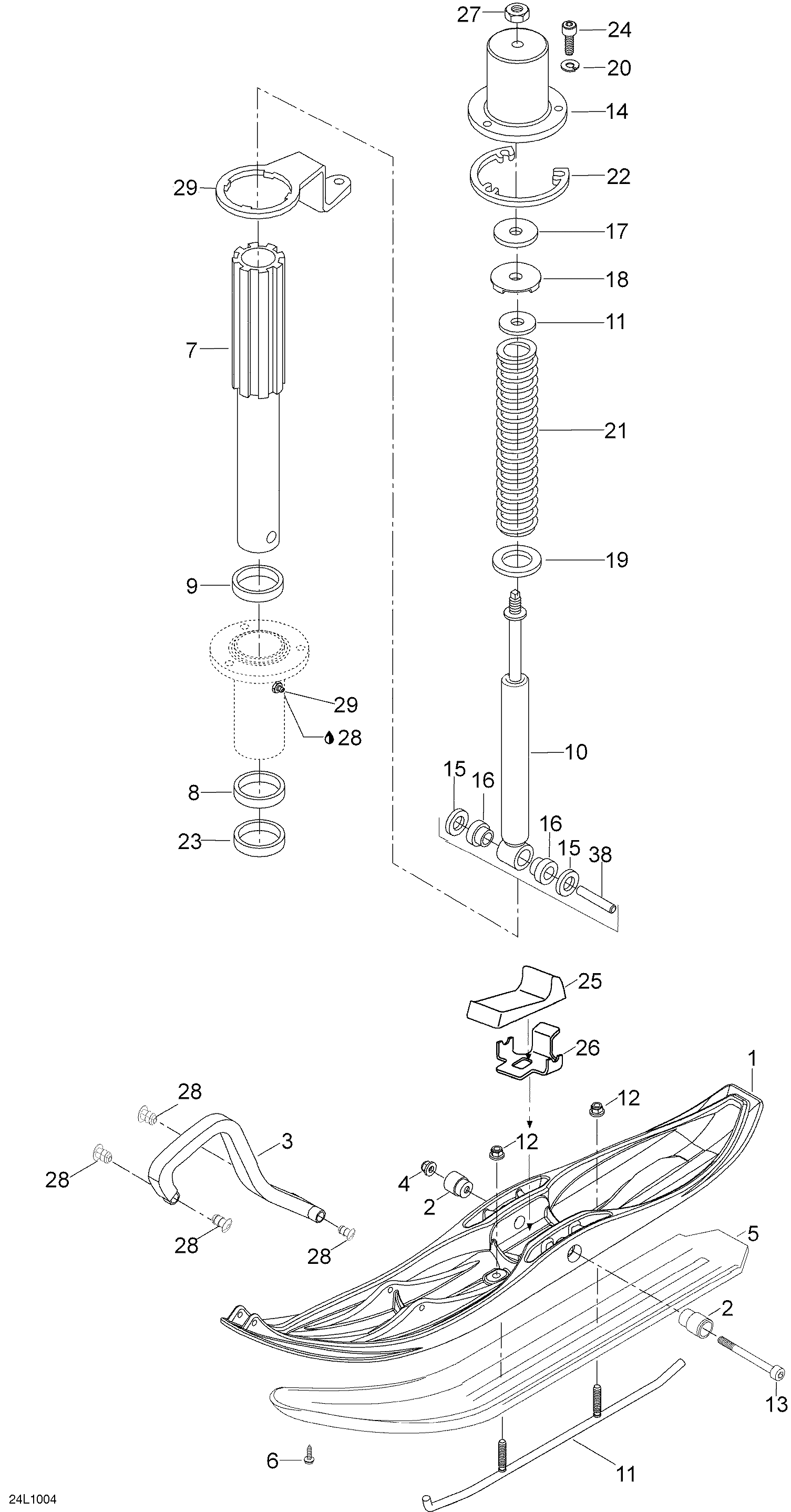 Схема узла: Front Suspension And Ski