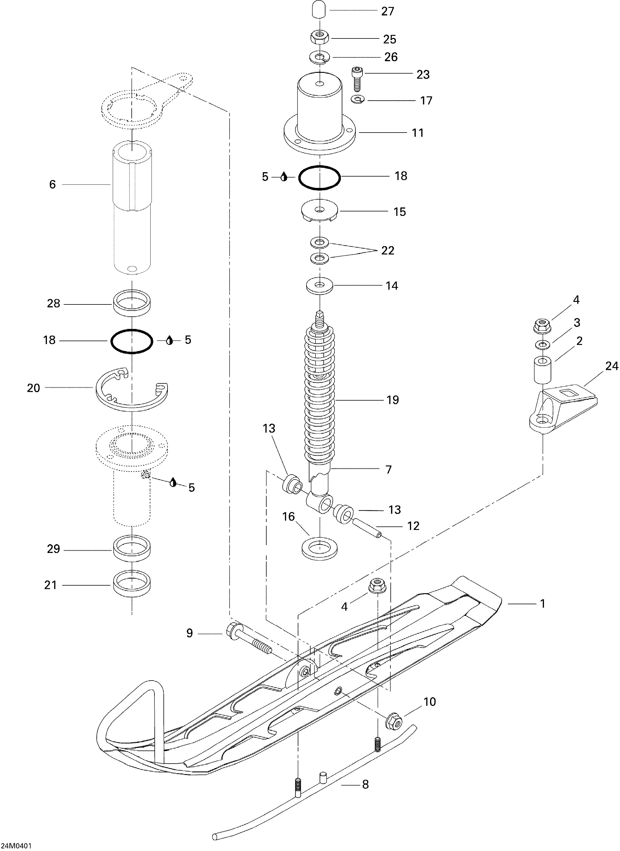 Схема узла: Front Suspension And Ski