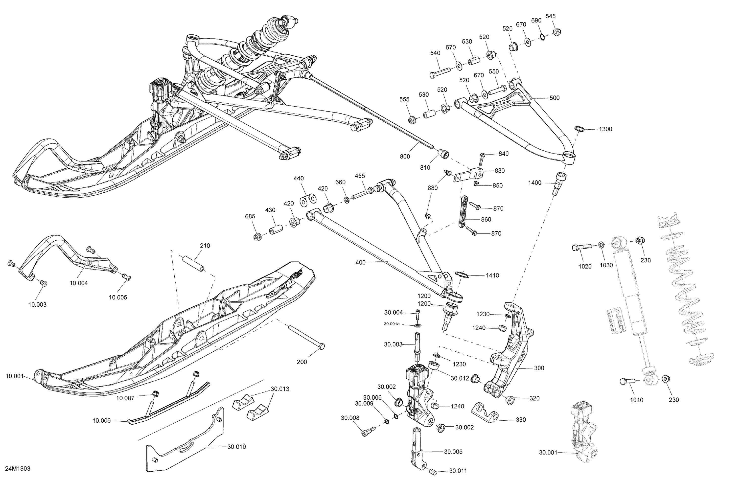 Схема узла: Front Suspension And Ski MXZ - Package TNT Except 850 E-TEC