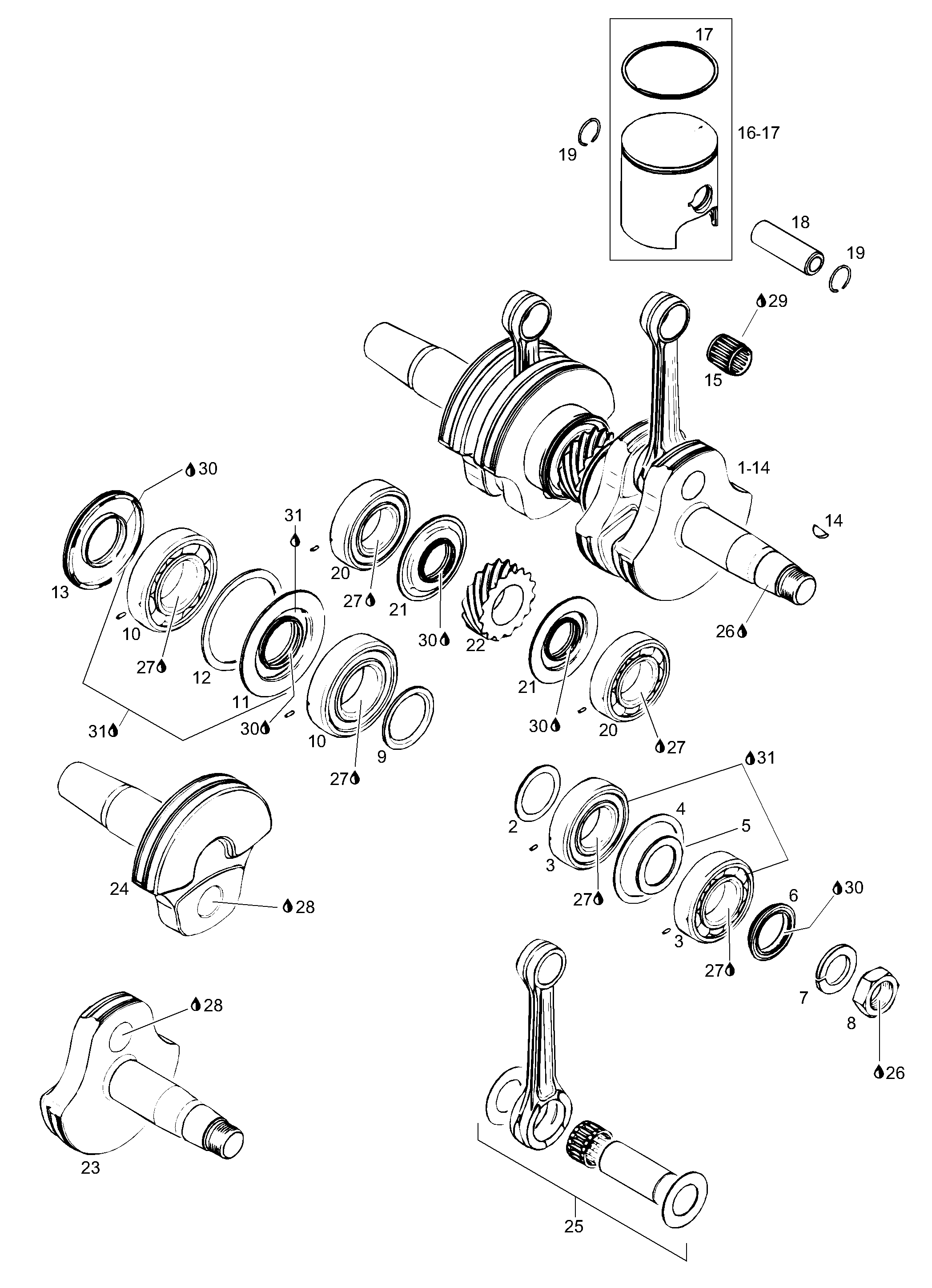 Схема узла: Crankshaft Assy