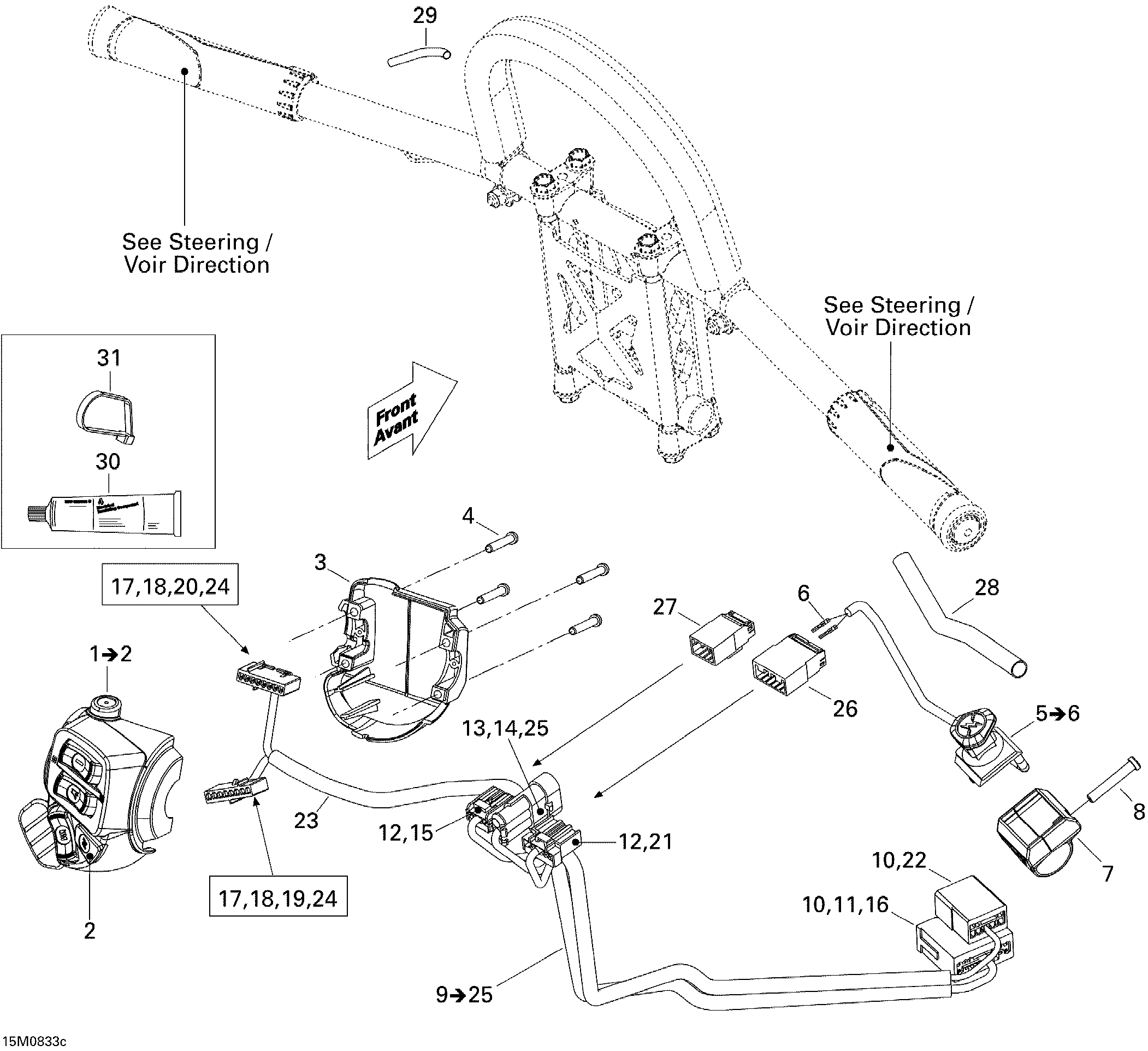 Steering Wiring Harness 600HO SDI, Renegade