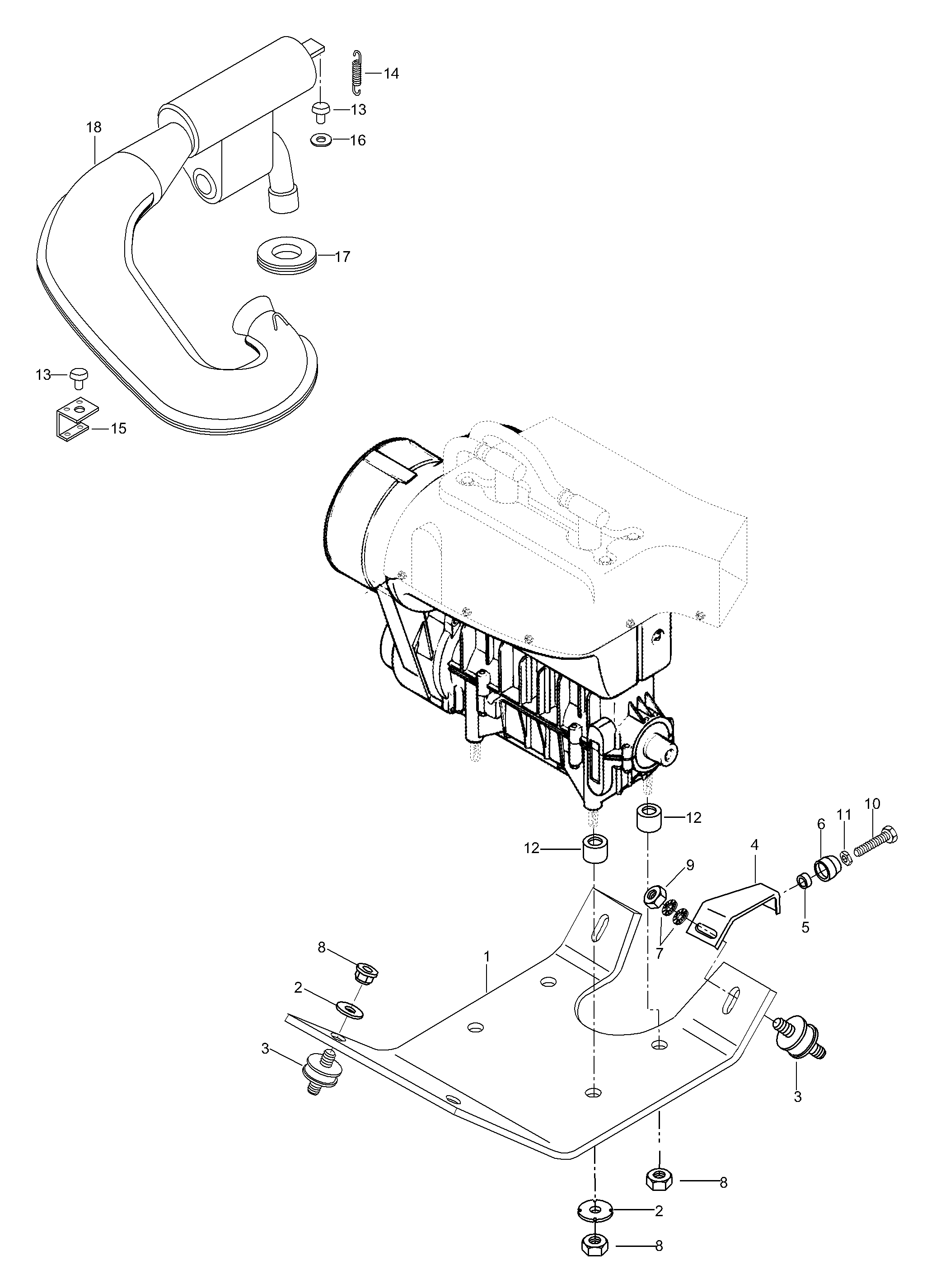 Engine Mount Plate/Muffler