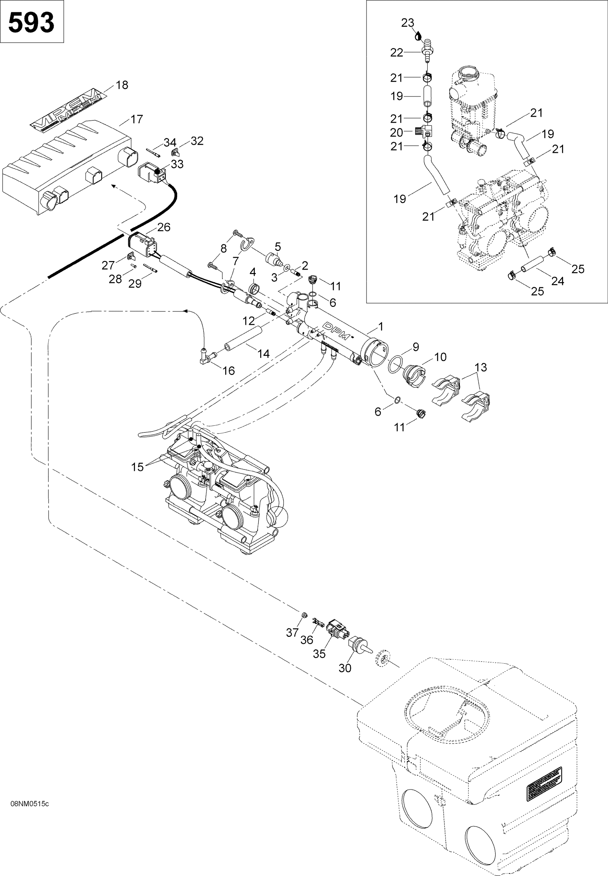 Схема узла: Engine And Engine Support, 593