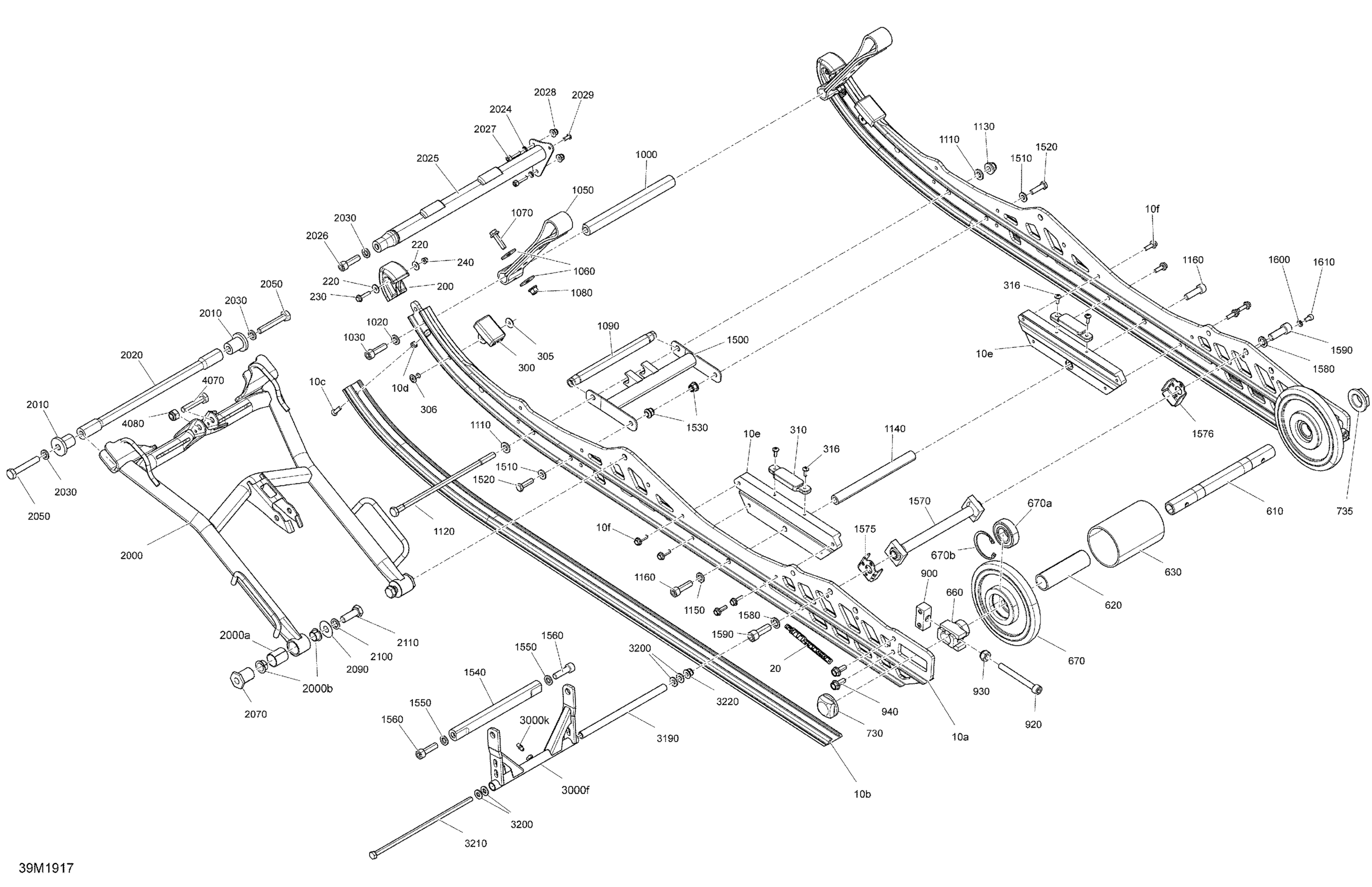 Схема узла: Rear Suspension - 600 Racing Lower Parts