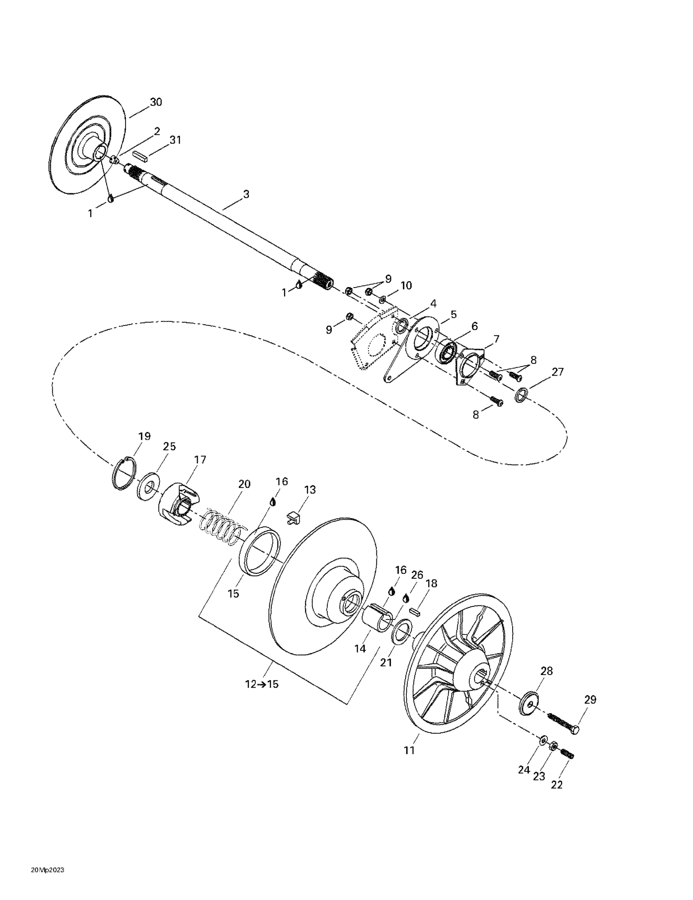 Схема узла: Driven Pulley