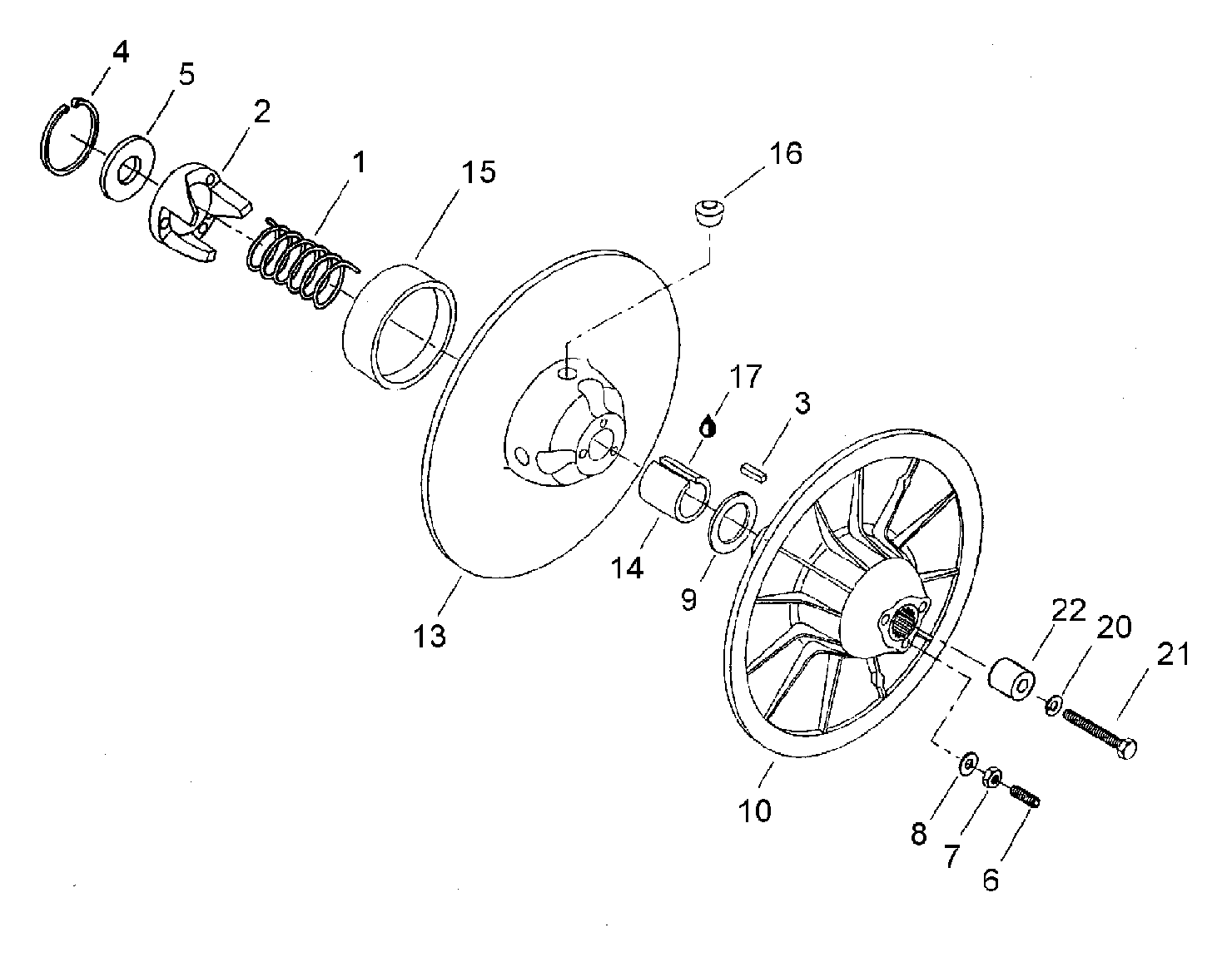 Схема узла: Driven Pulley