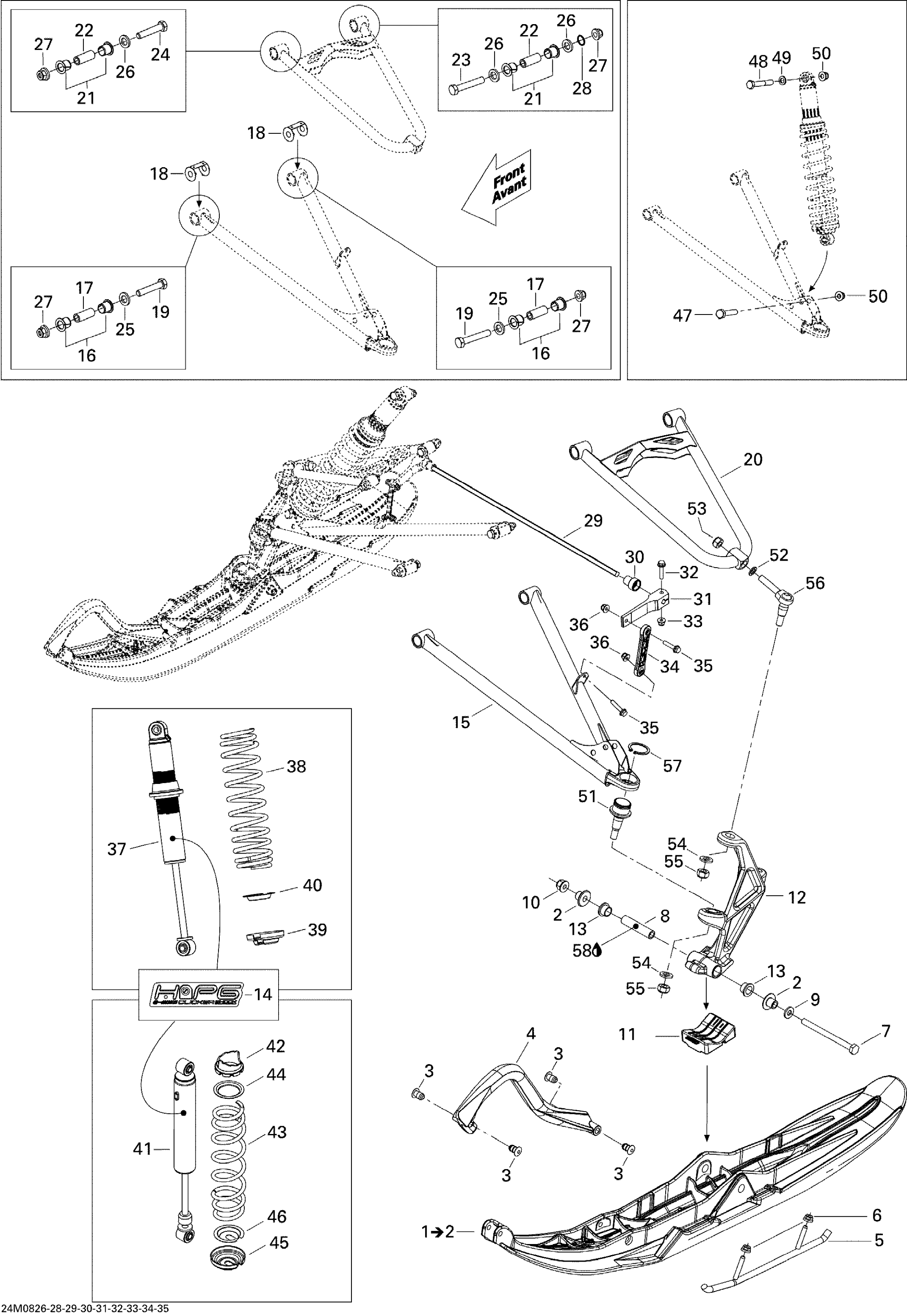 Схема узла: Front Suspension And Ski