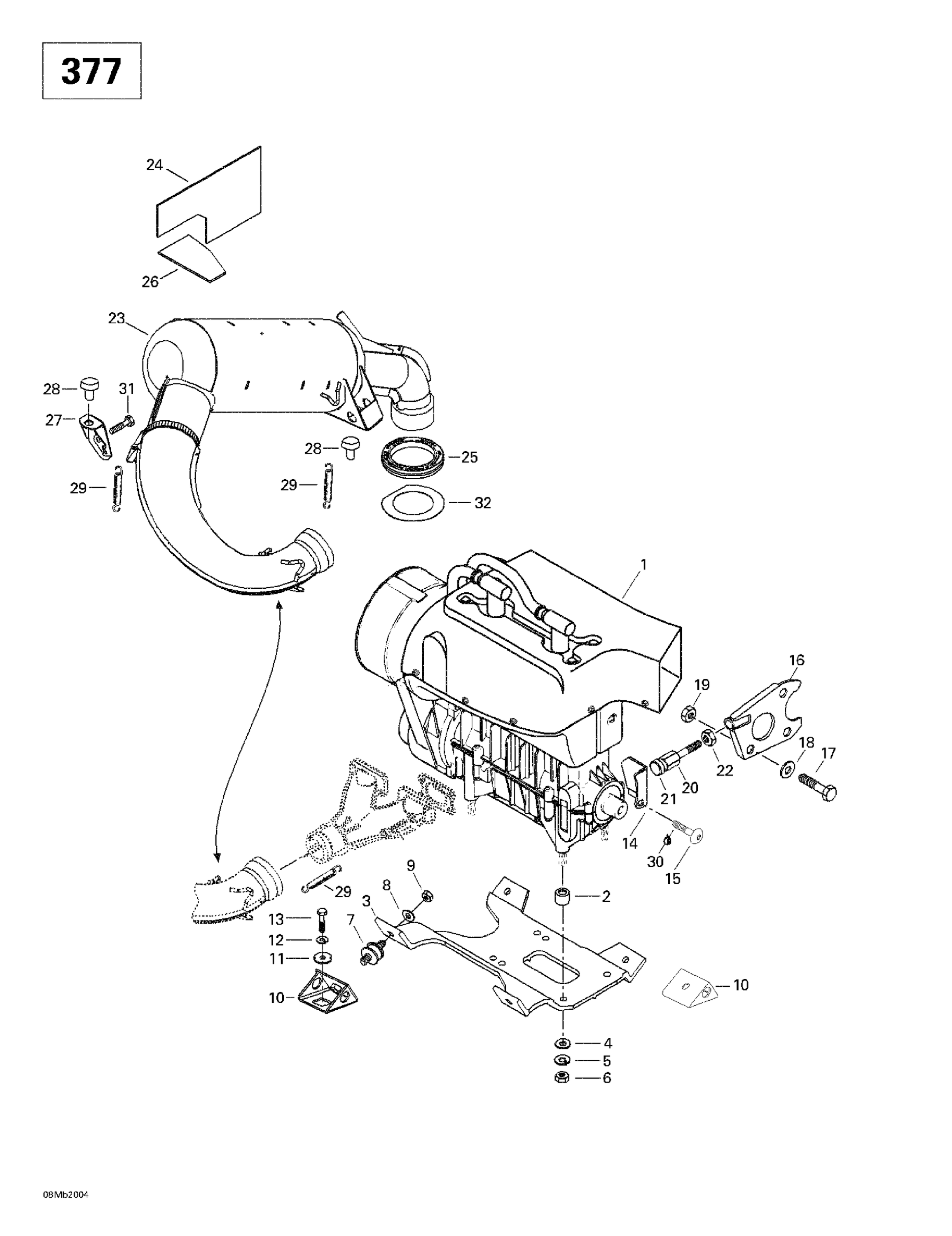 Engine Support And Muffler (377)