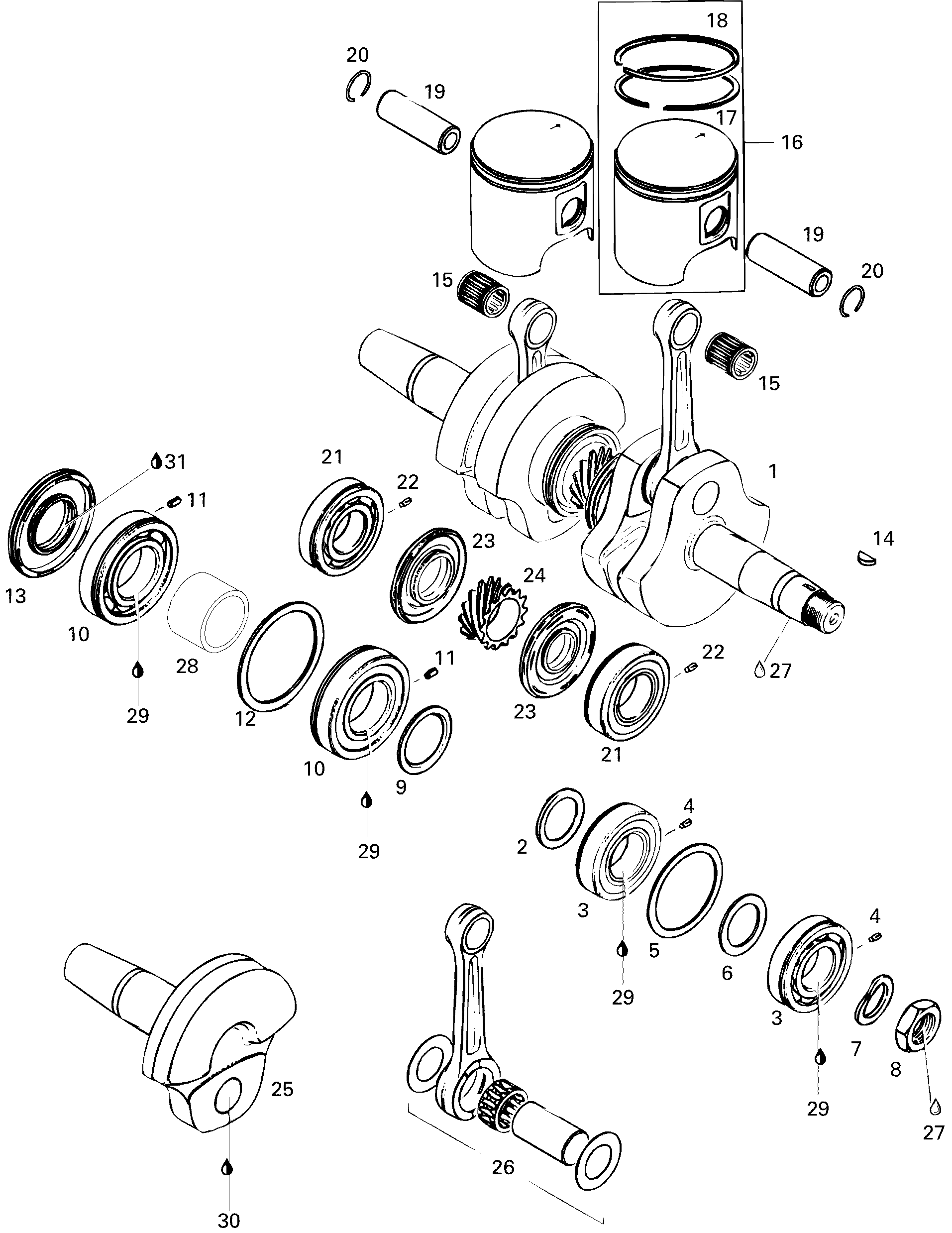 Crankshaft And Pistons