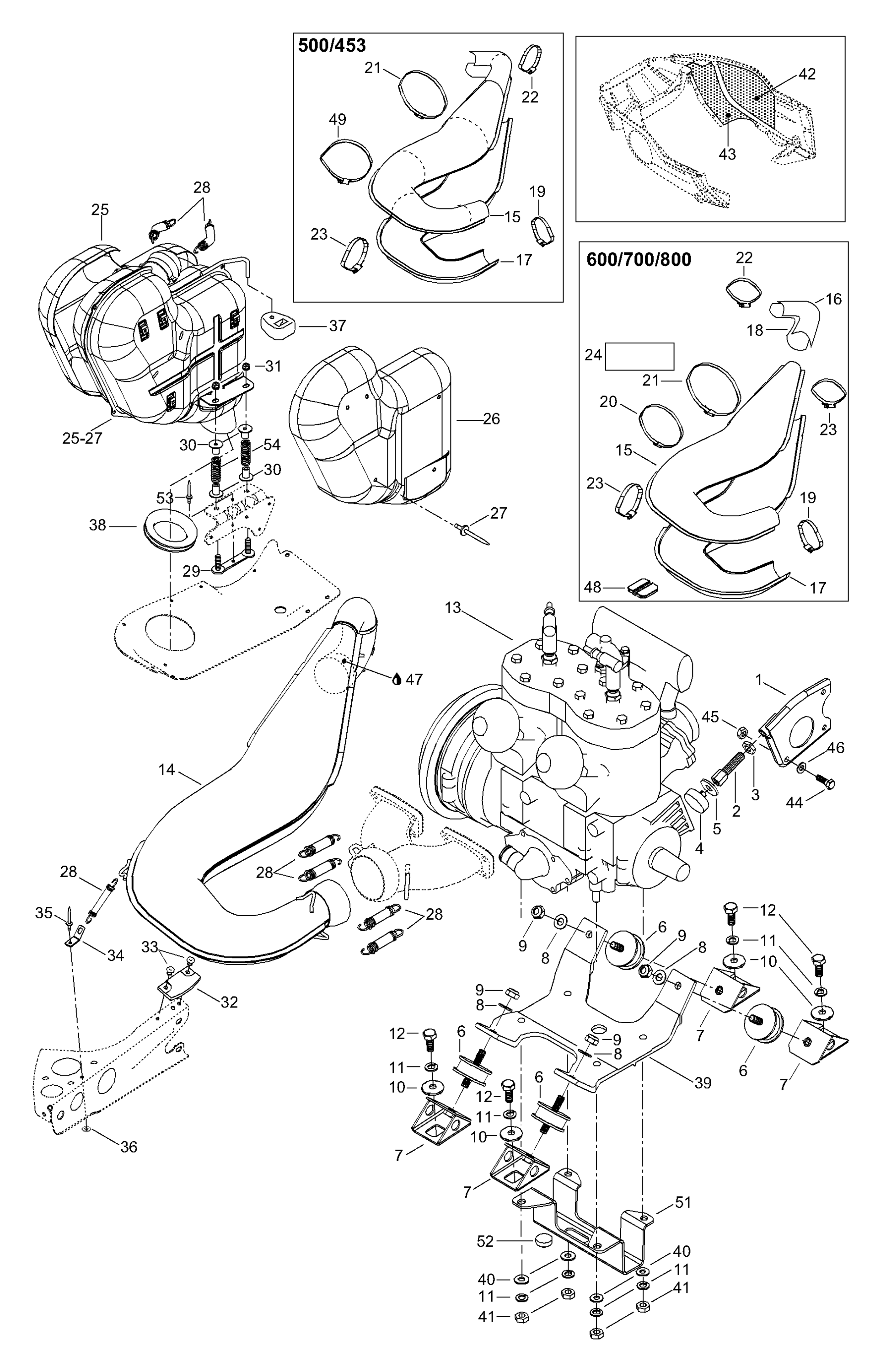 Схема узла: Engine Mount Plate/Muffler