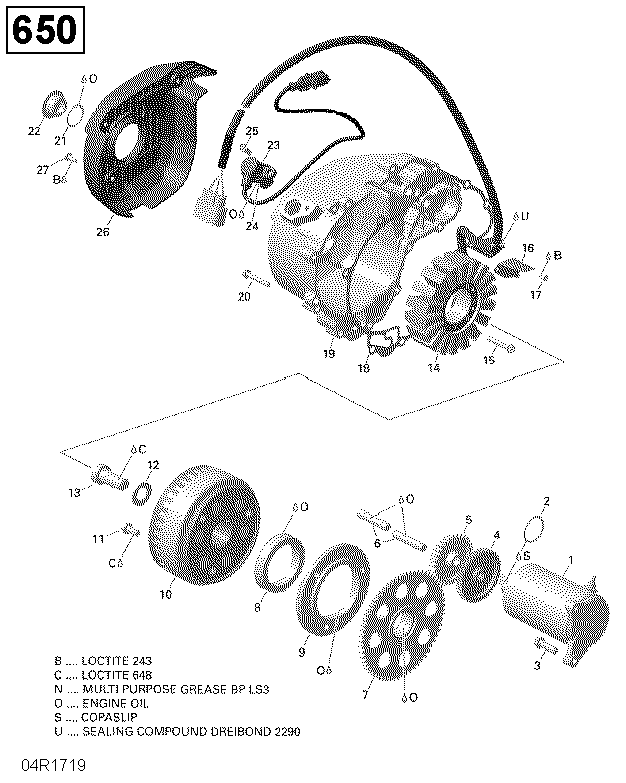 Схема узла: Magneto and Electric Starter - 650 EFI