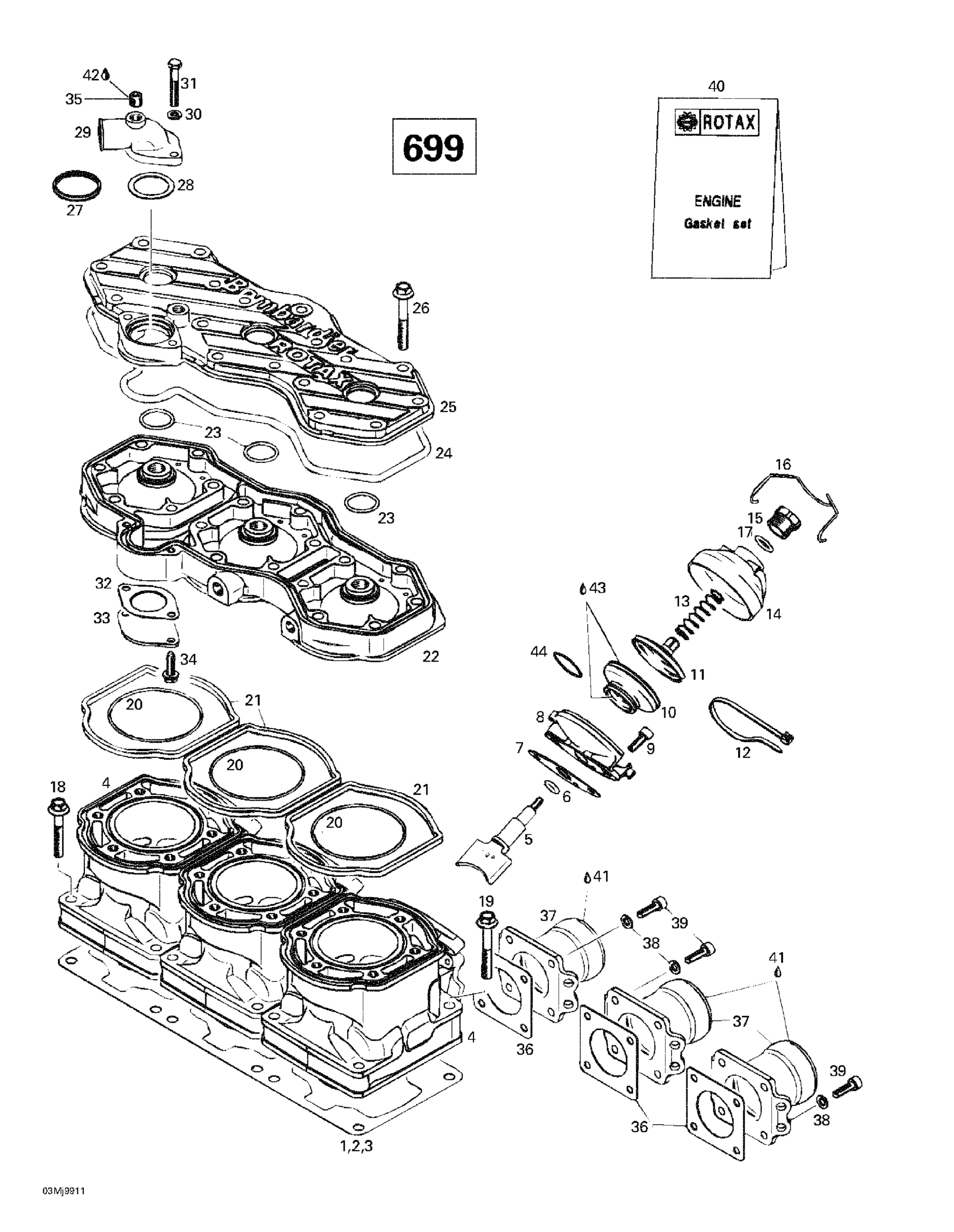 Cylinder, Exhaust Manifold (699)