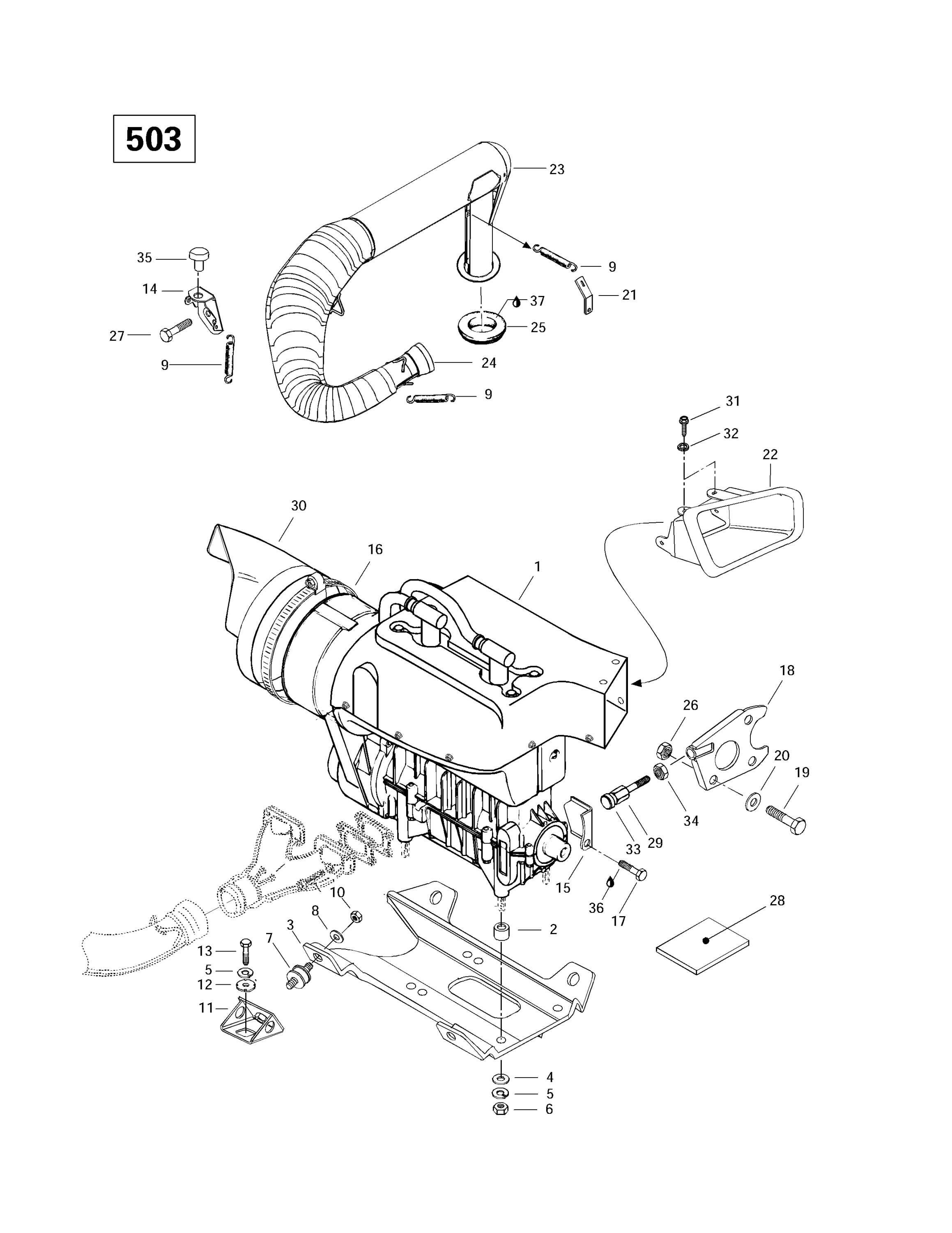 Engine Support And Muffler (503)