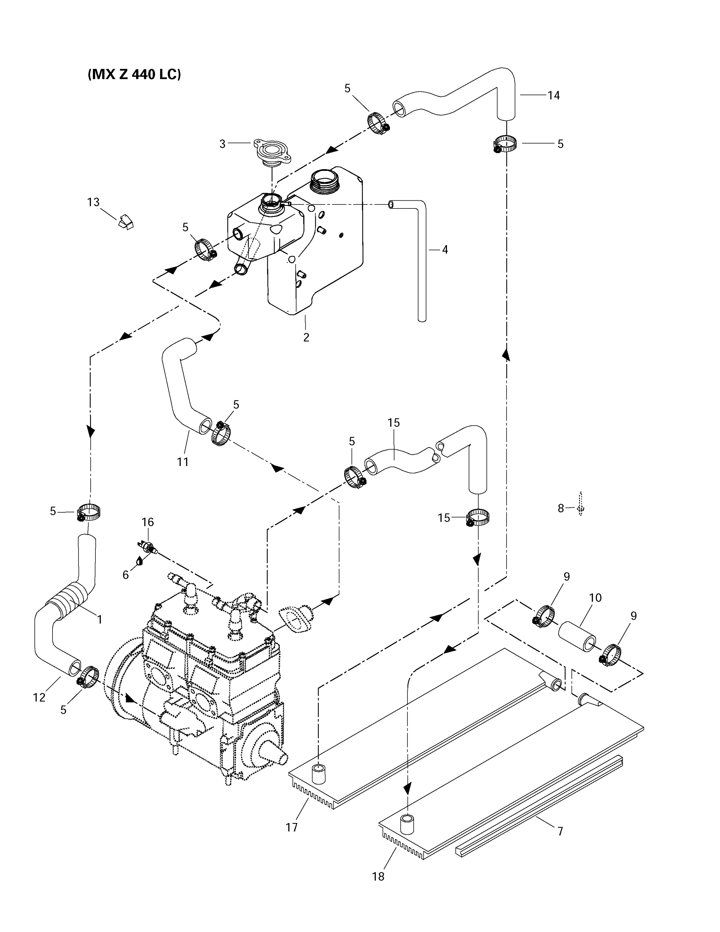 Схема узла: Cooling System MX Z (440 LC)