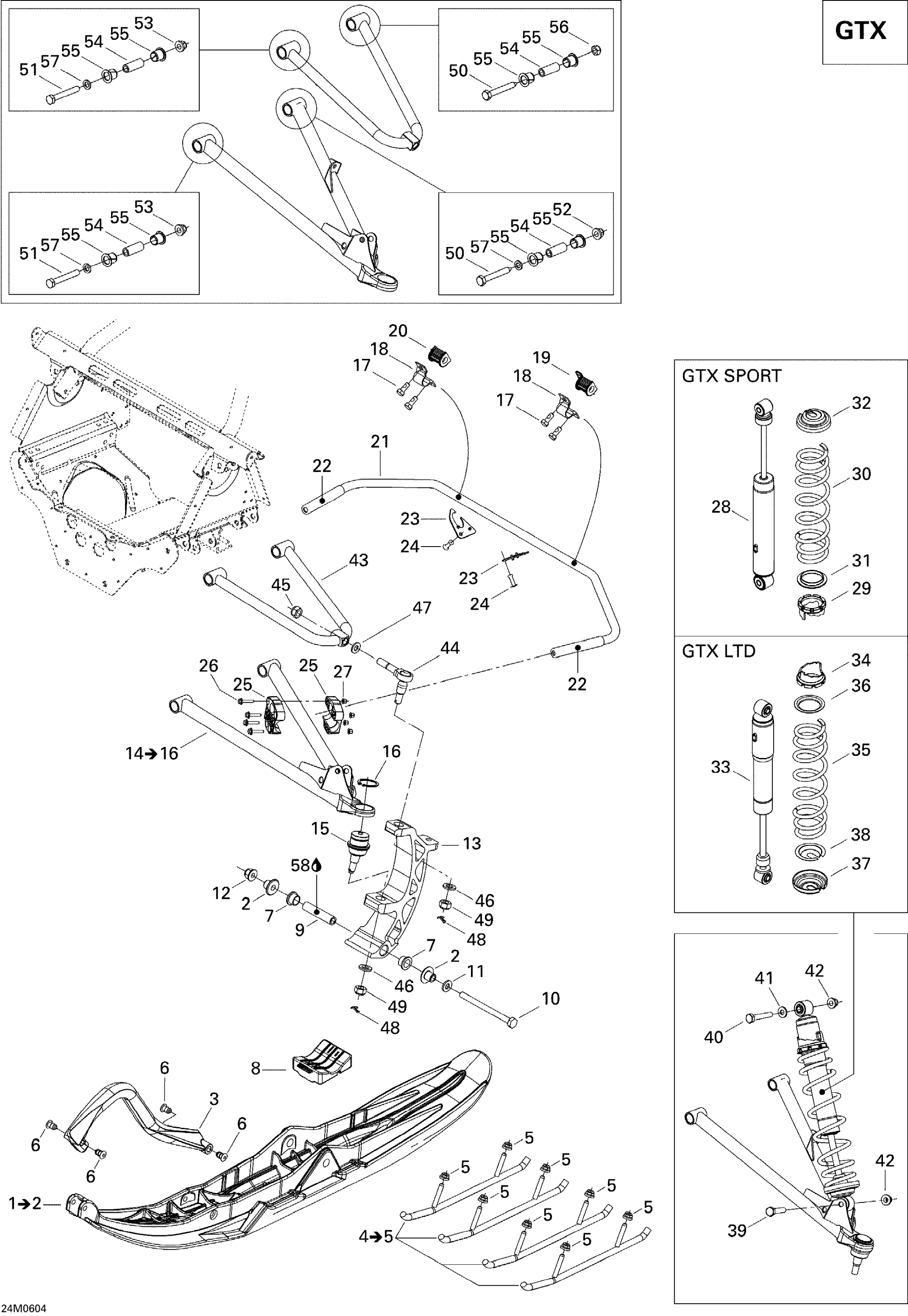 Схема узла: Front Suspension And Ski LTD