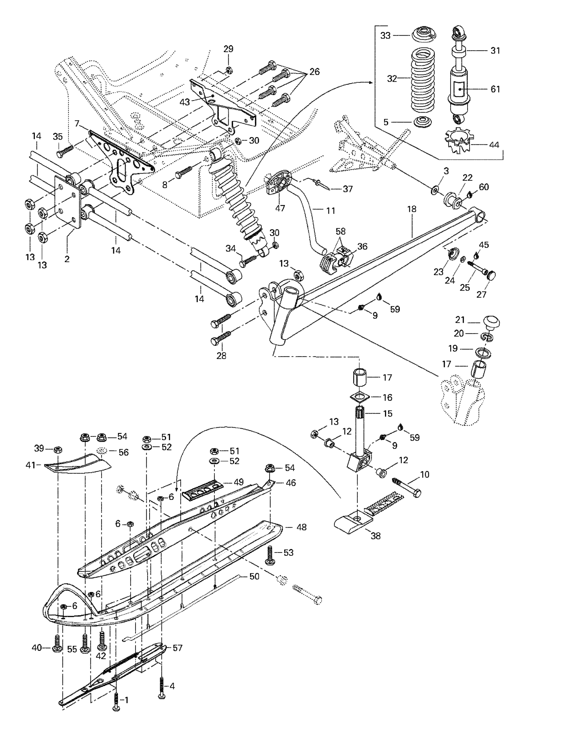 Схема узла: Front Suspension And Ski