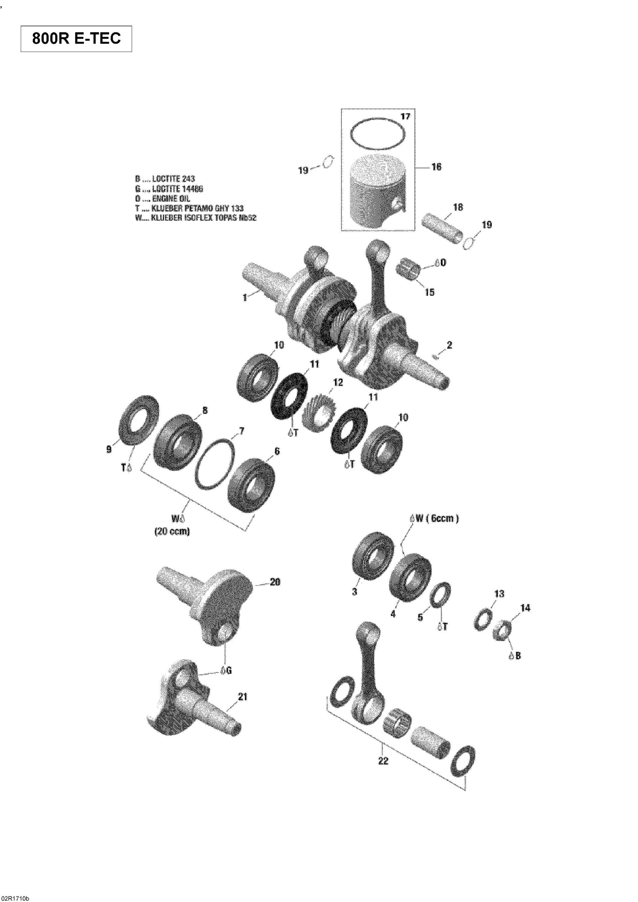 Crankshaft And Pistons - 800R E-TEC
