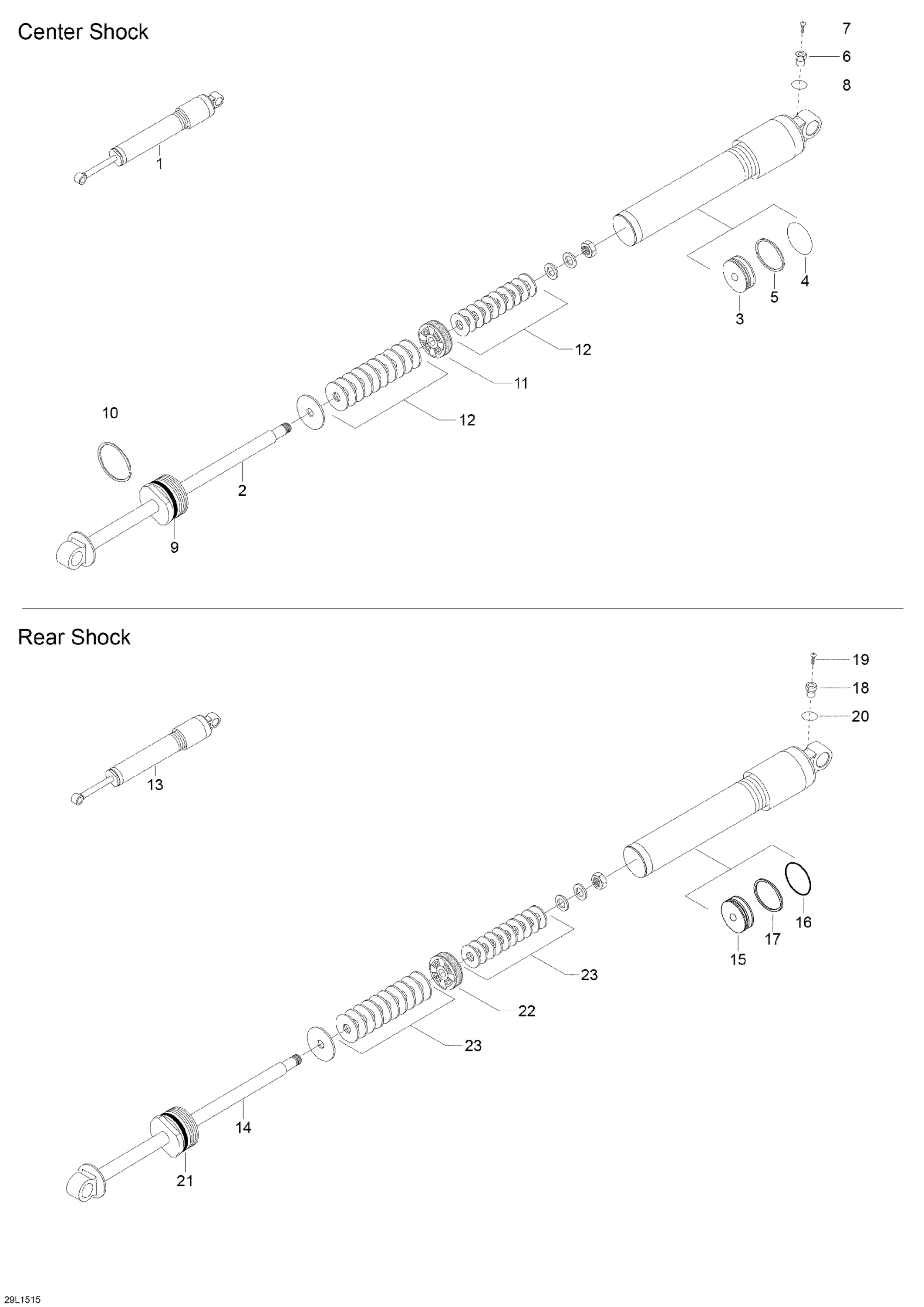 Схема узла: Rear Shocks