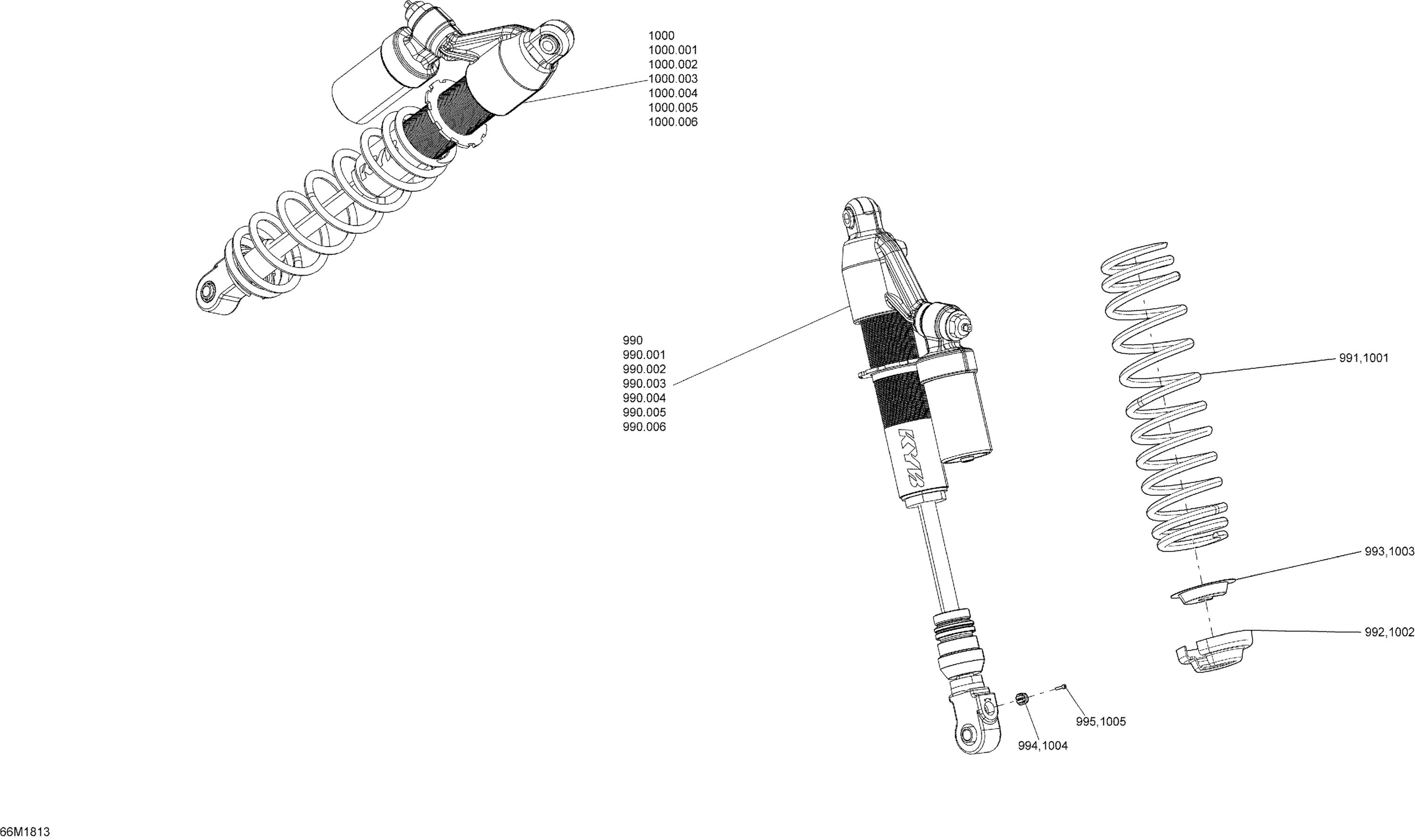 Схема узла: Front Shocks MXZ - 600 RS