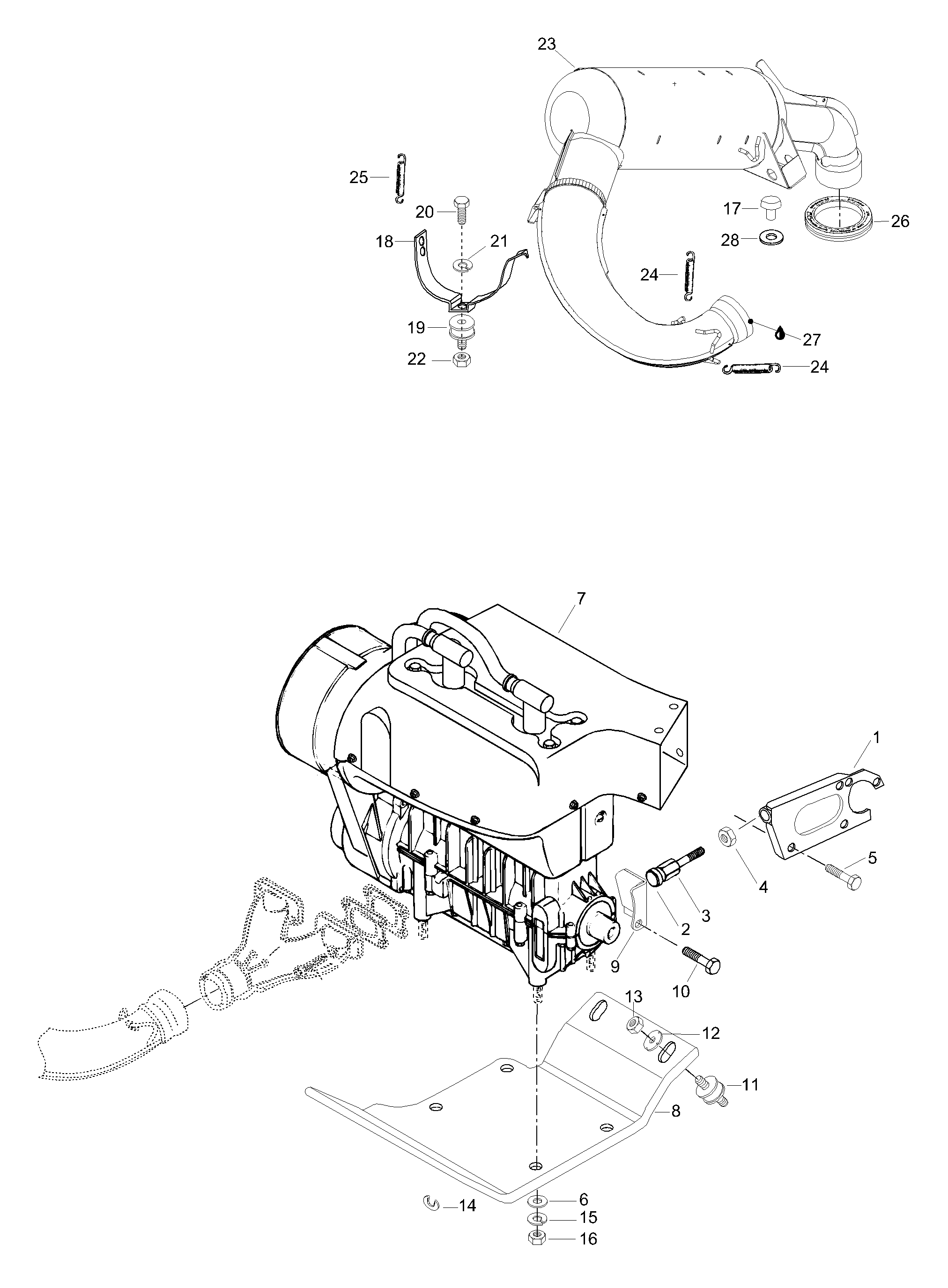 Engine Mount Plate/Muffler