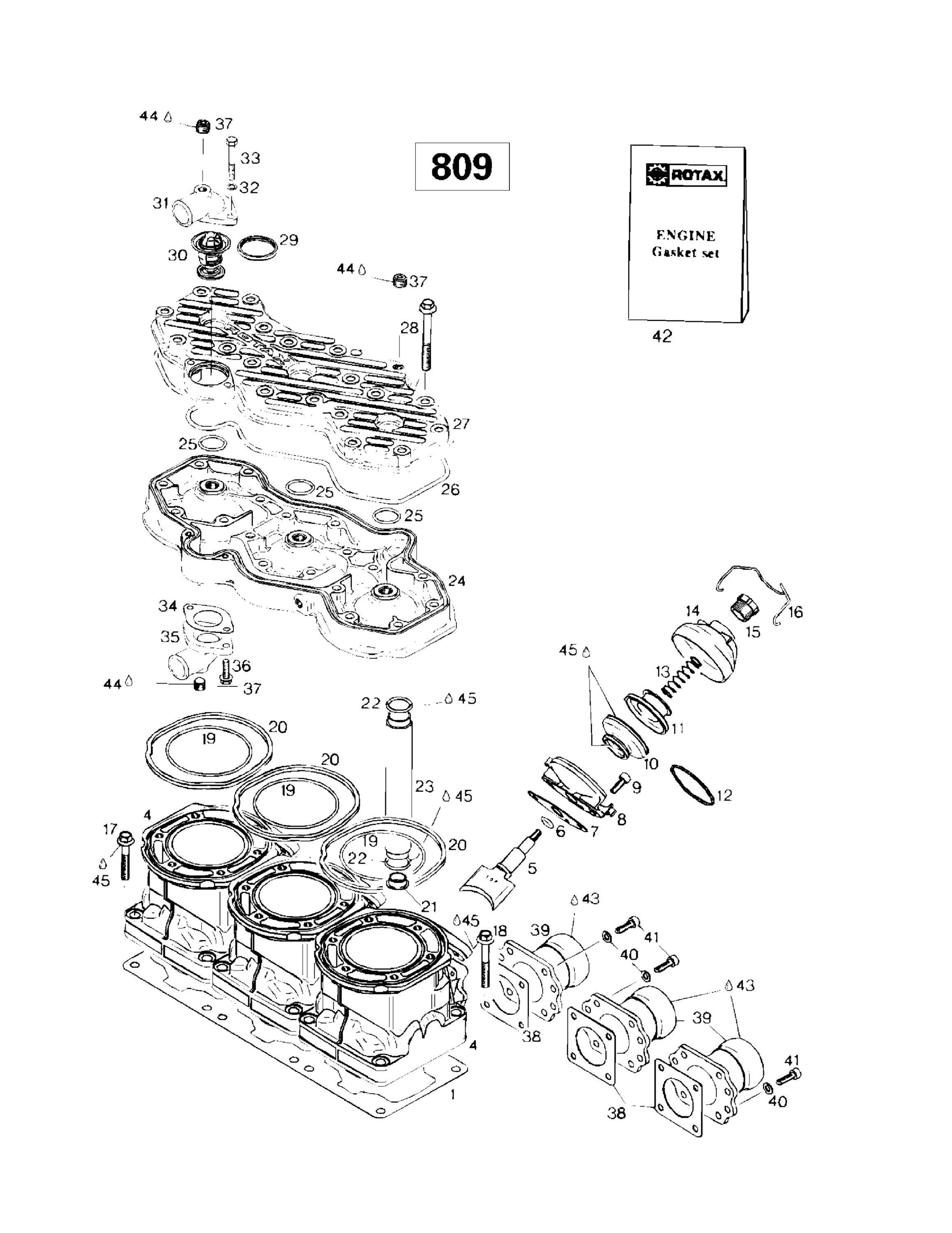 Cylinder, Exhaust Manifold (809)
