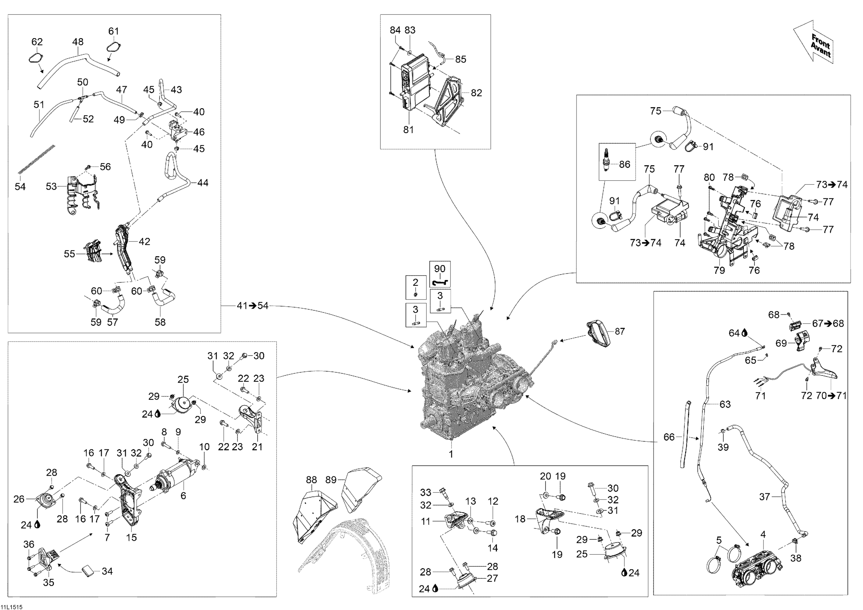 Схема узла: Engine And Engine Support